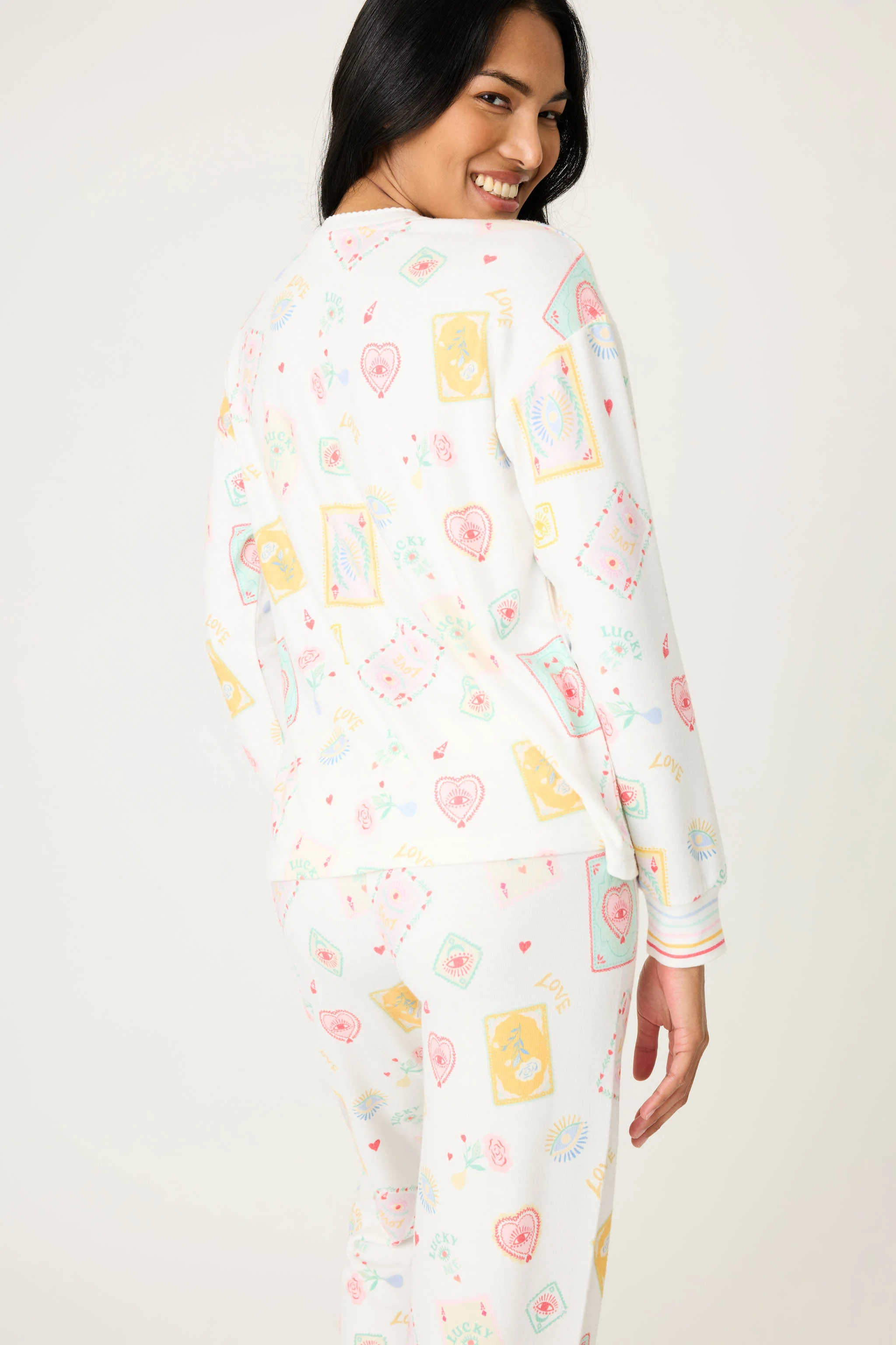 Lucky Me Tarot Card Print Long Sleeve Top - Image 5