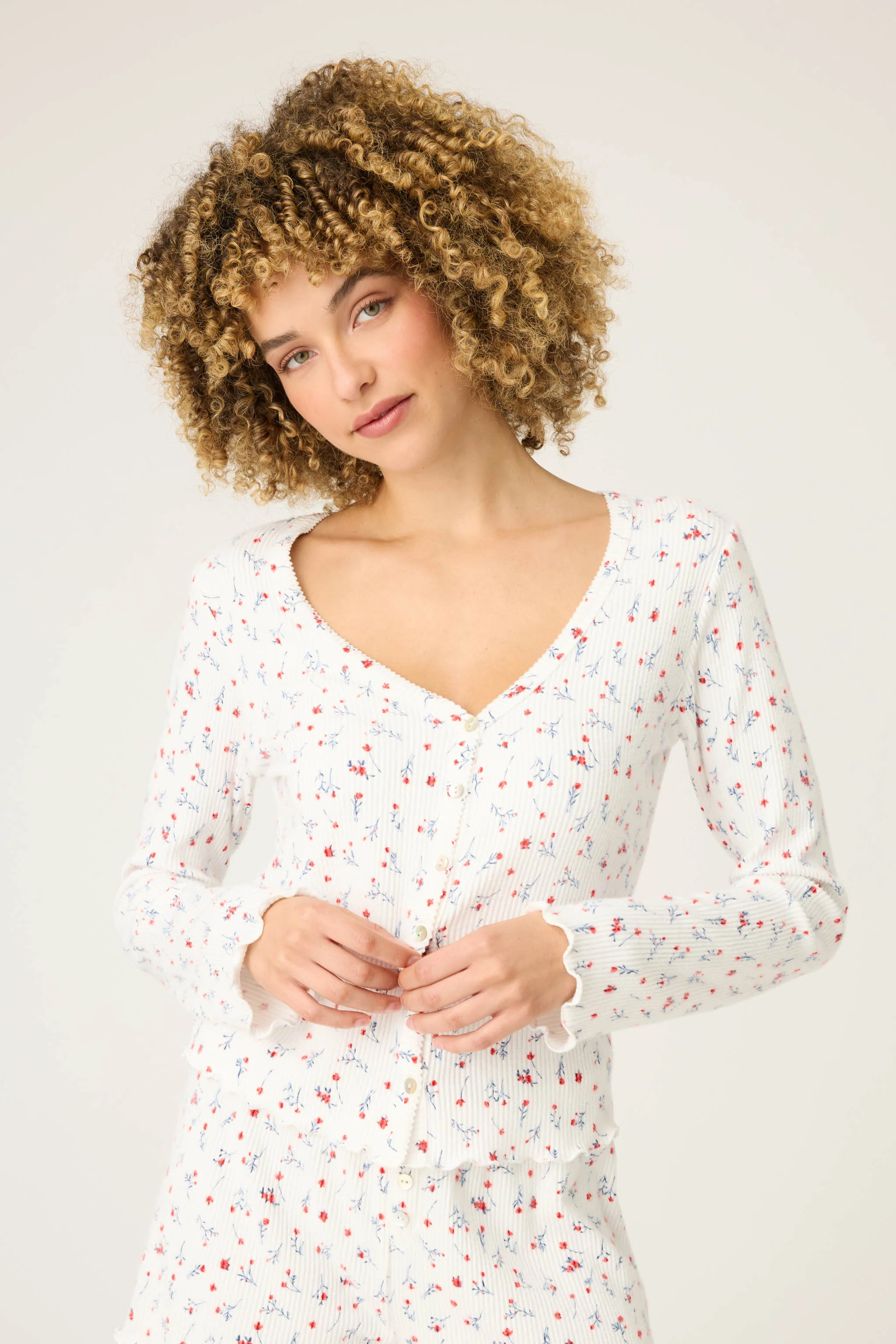La Rose Ditsy Floral Print Cardigan - Image 2