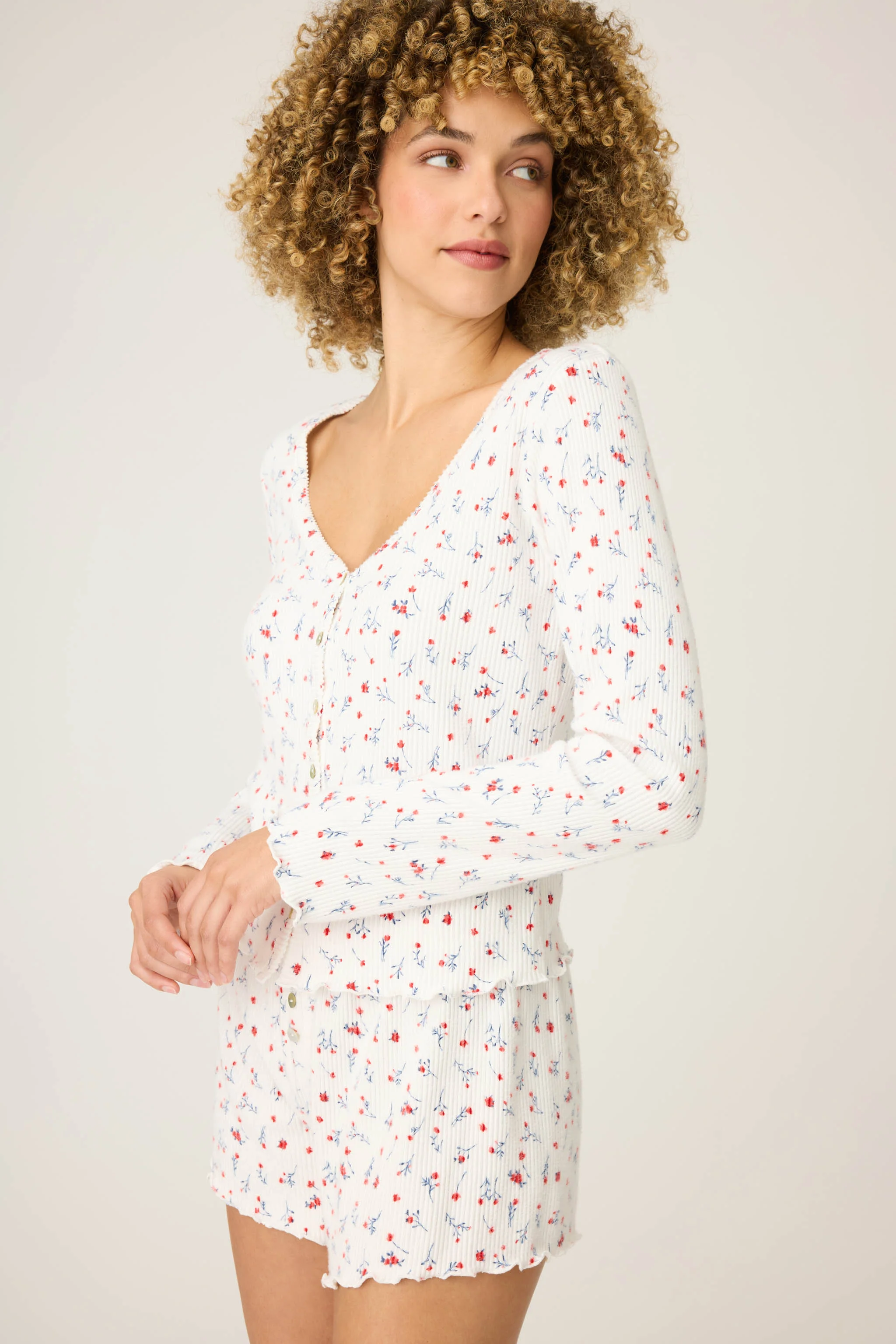 La Rose Ditsy Floral Print Cardigan - Image 3