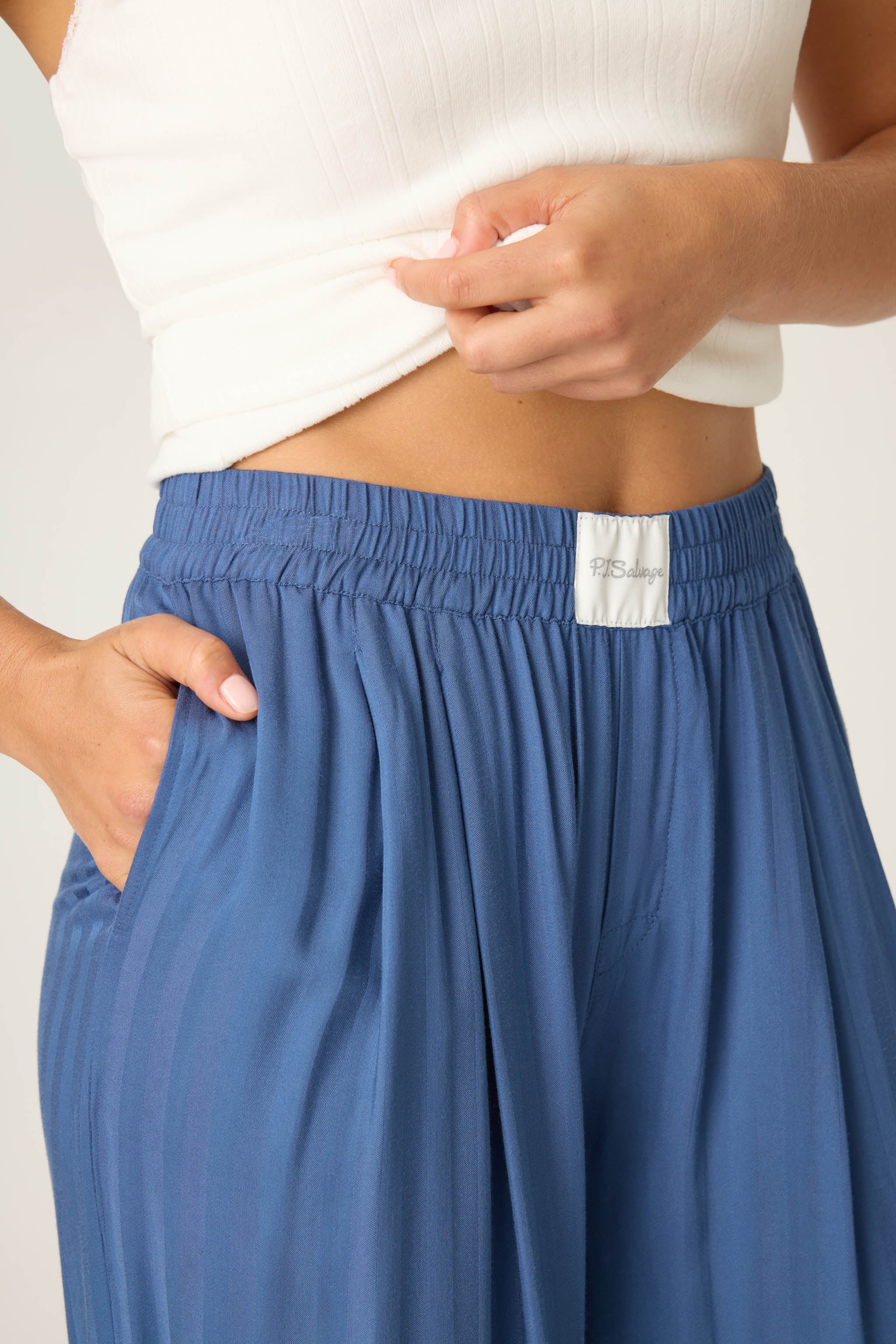 La Rose Striped Open Leg Pants - Image 2