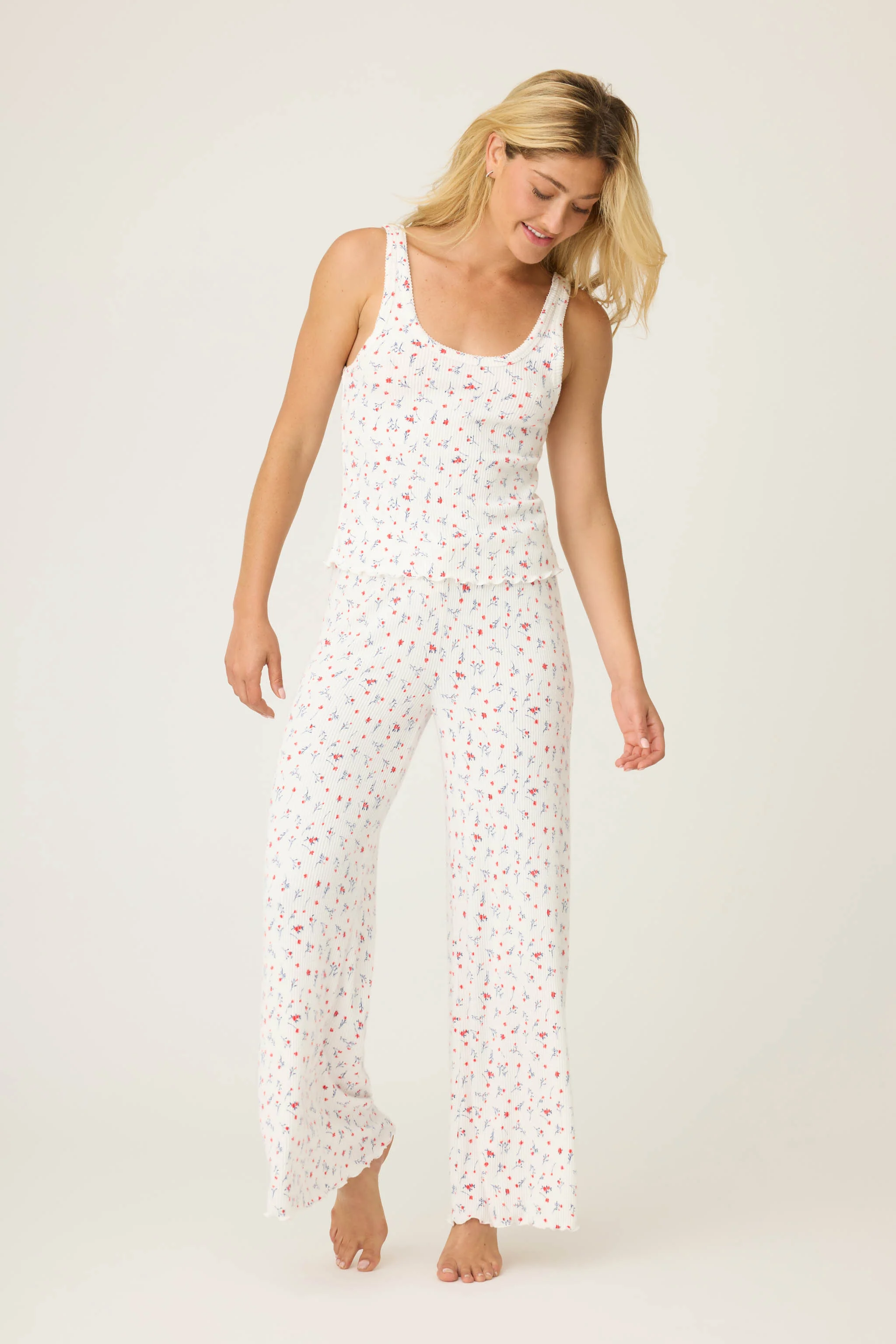 La Rose Ditsy Floral Print Open Leg Pants - Image 3