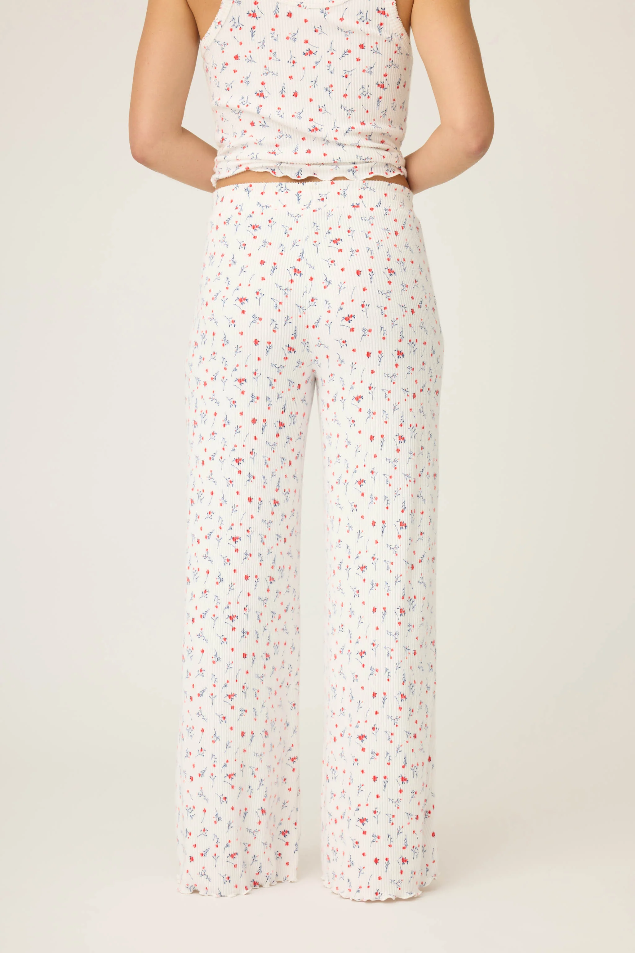 La Rose Ditsy Floral Print Open Leg Pants - Image 4