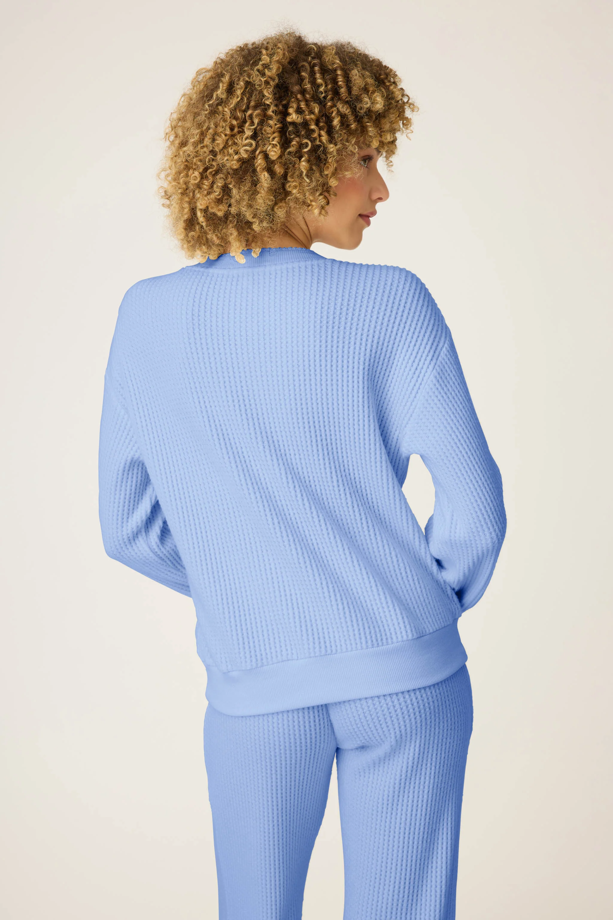 Morning Waffles Peri Long Sleeve Top - Image 6
