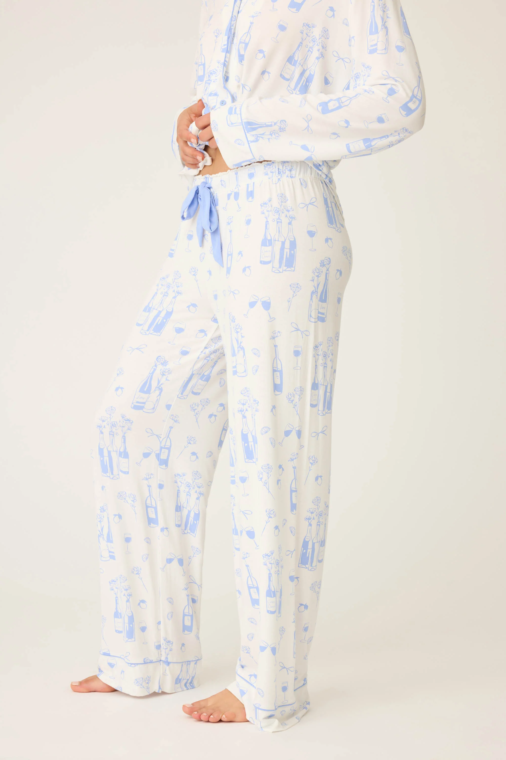Parisian Dreams Whimsical Print Open Leg Pant - Image 3