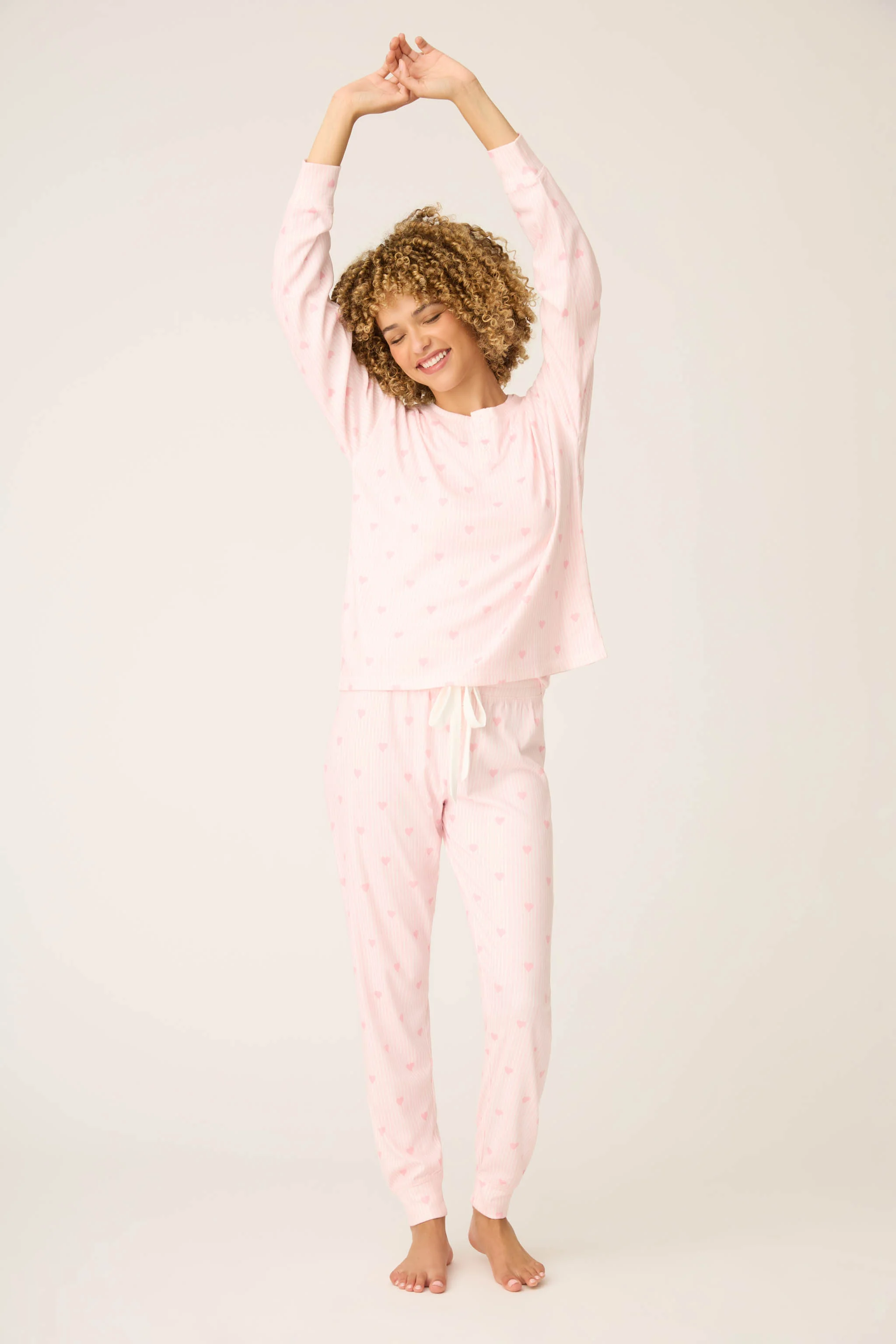 Pointelle Essentials Ditsy Heart 4-Piece Loungewear Set - Image 4