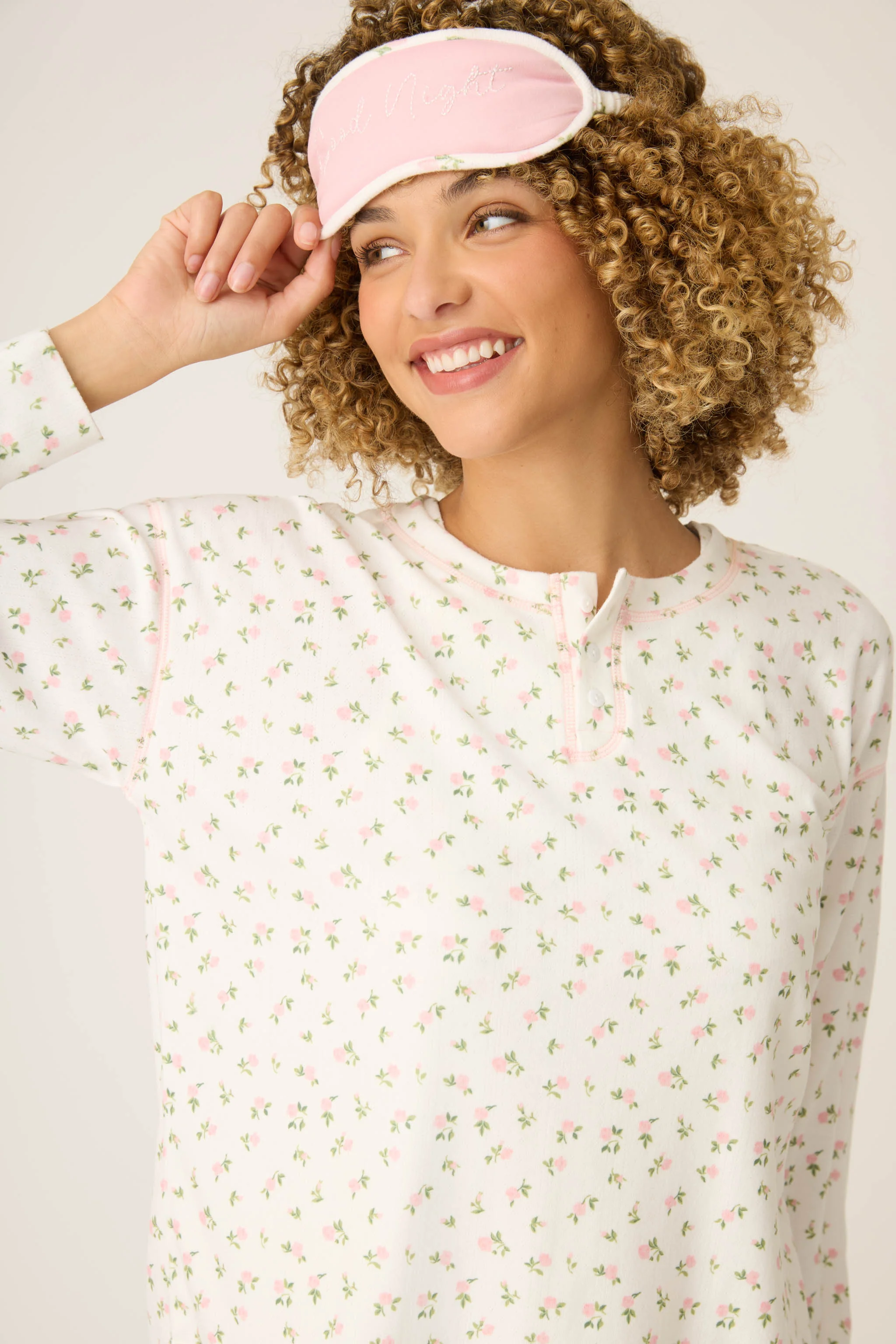 Pointelle Essentials Ditsy Floral 4-Piece Loungewear Set - Image 3
