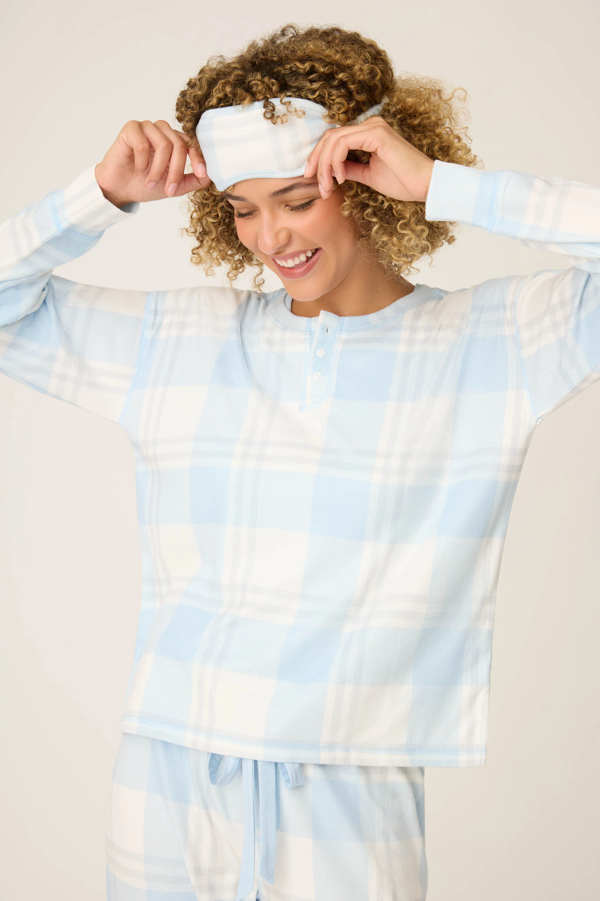 Pointelle Essentials Plaid 4-Piece Loungewear Set - Image 3