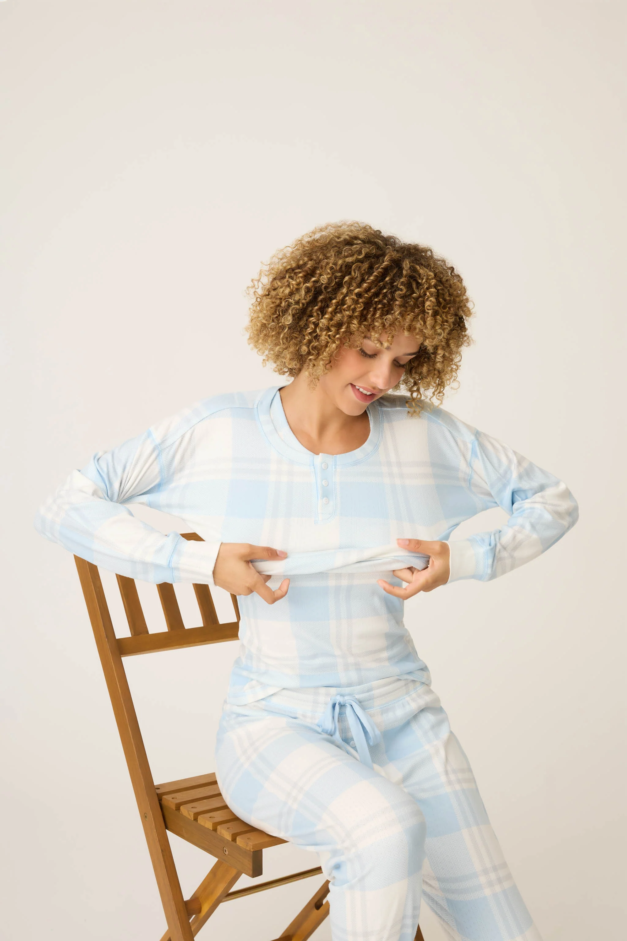 Pointelle Essentials Plaid 4-Piece Loungewear Set - Image 4