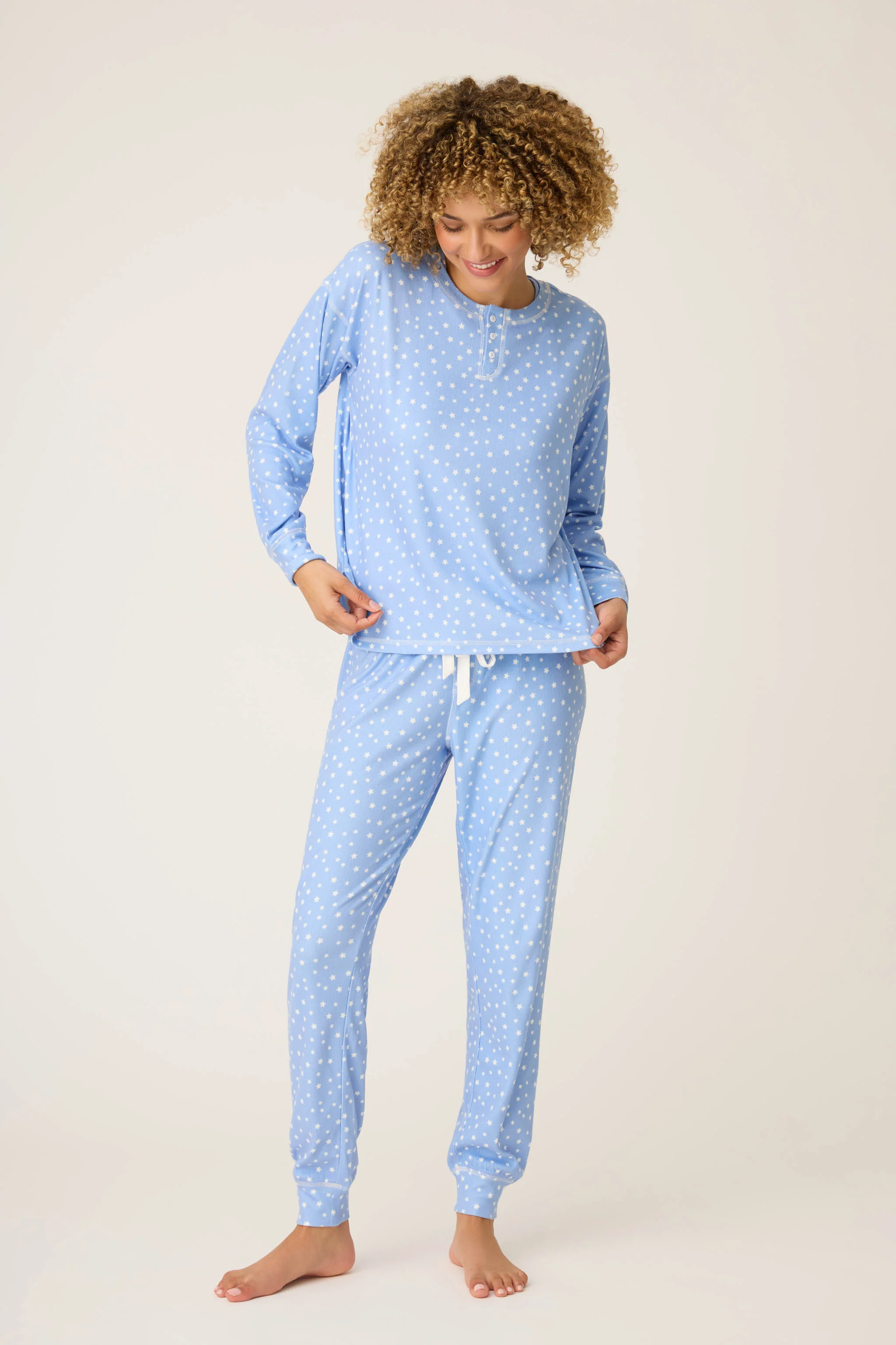 Pointelle Essentials Ditsy Star 4-Piece Loungewear Set - Image 6