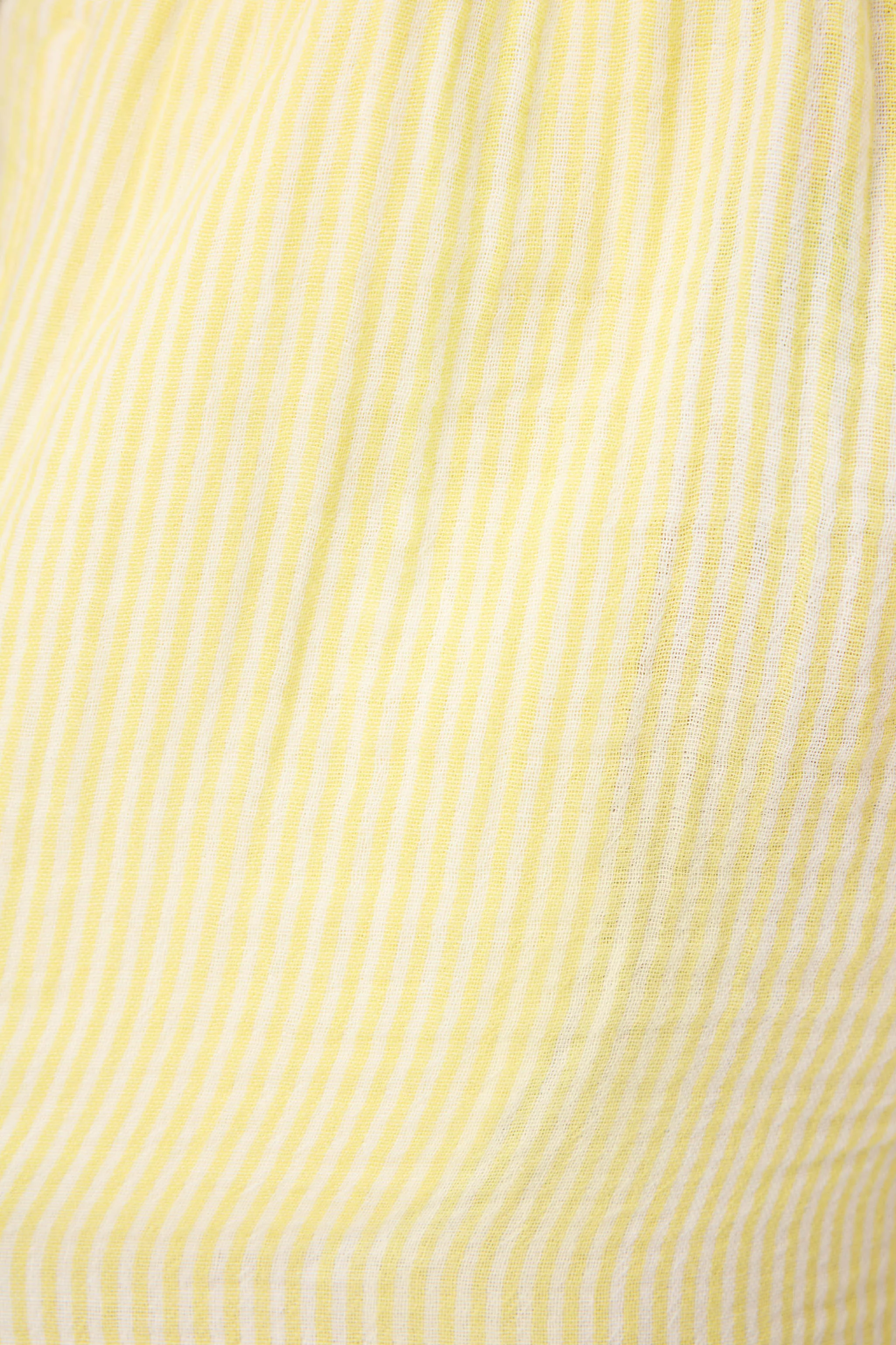 Yellow Stripe Cotton Gauze Shorts - Image 6
