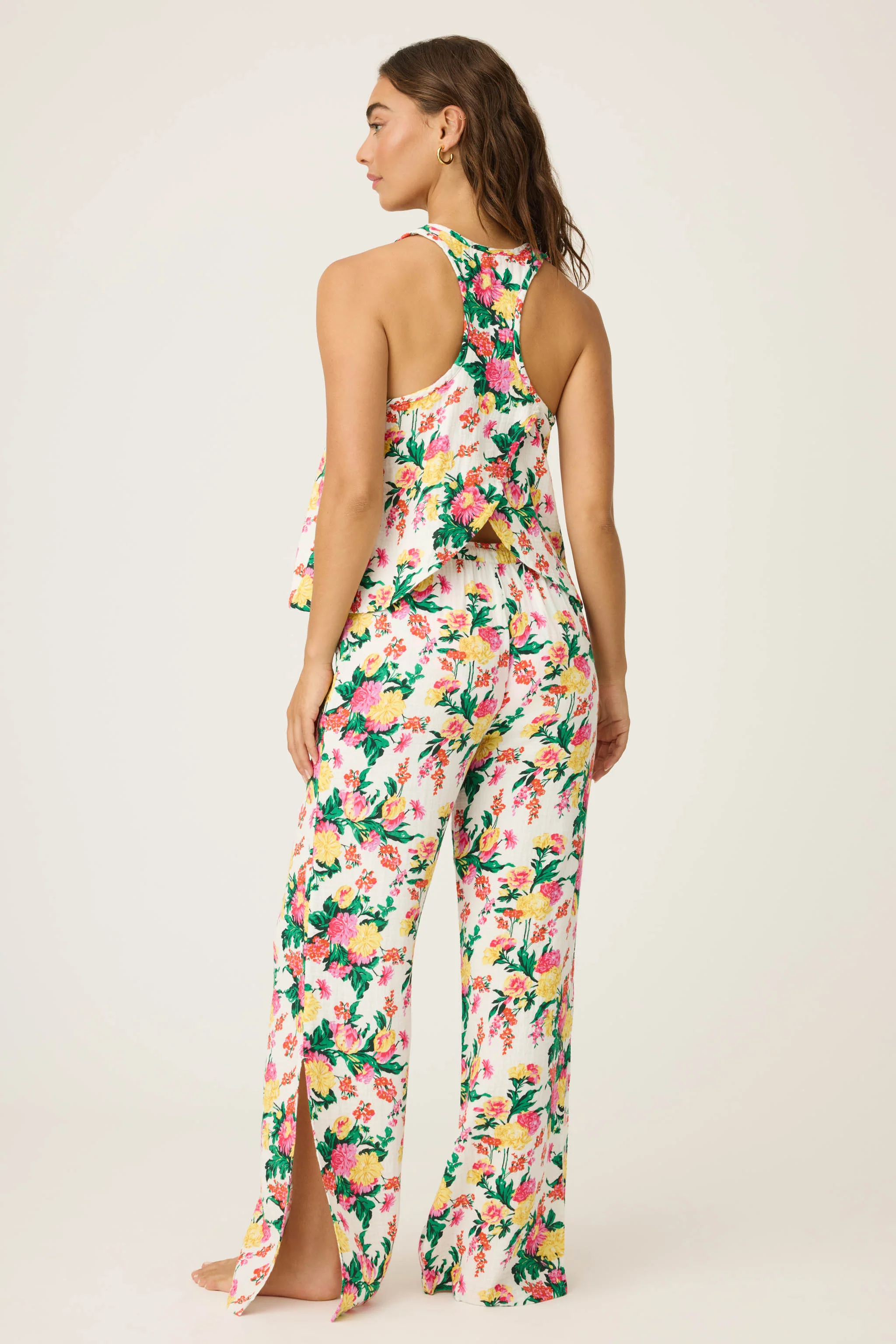 Tropical Floral Print PJ Set - Image 3