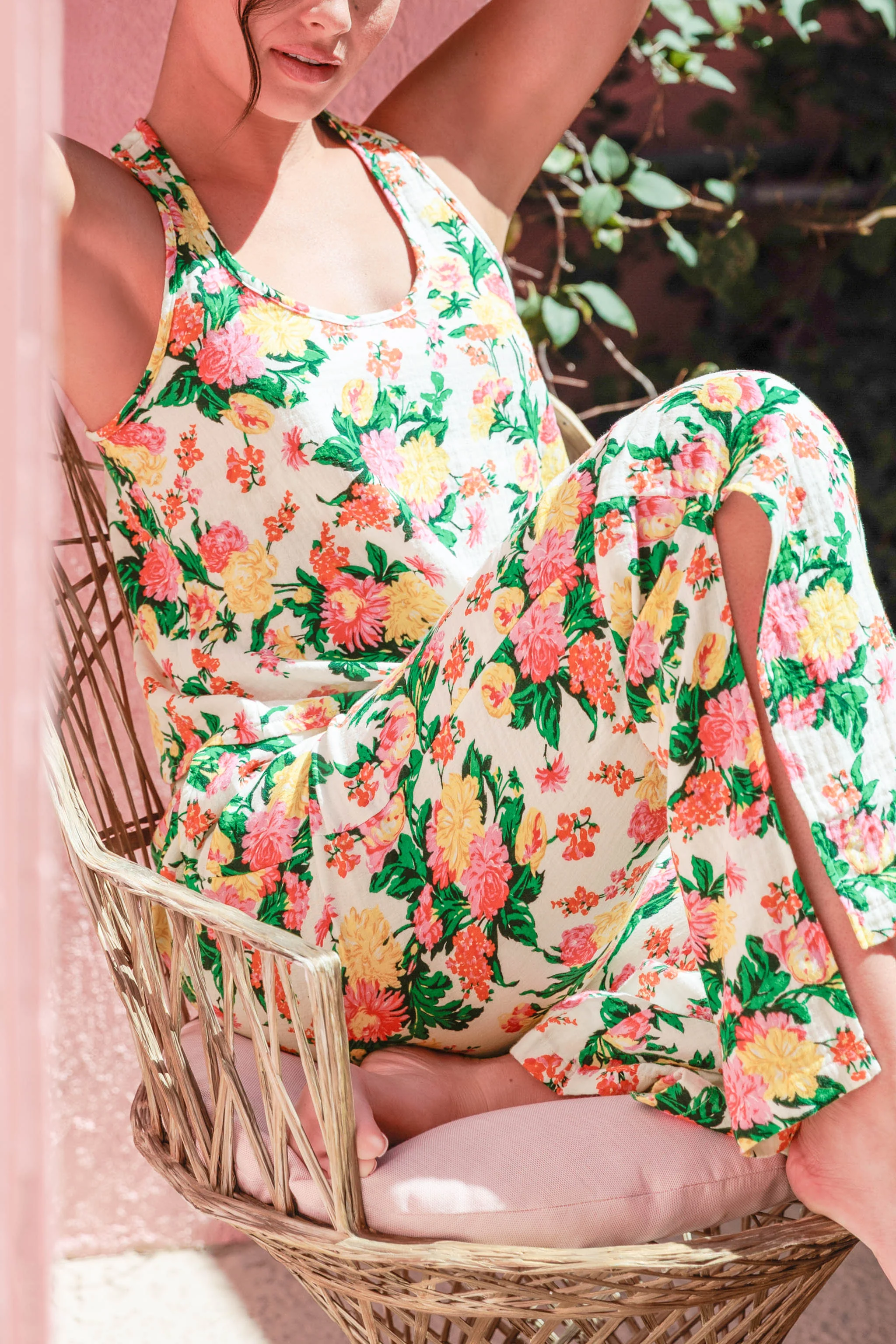 Tropical Floral Print PJ Set - Image 5