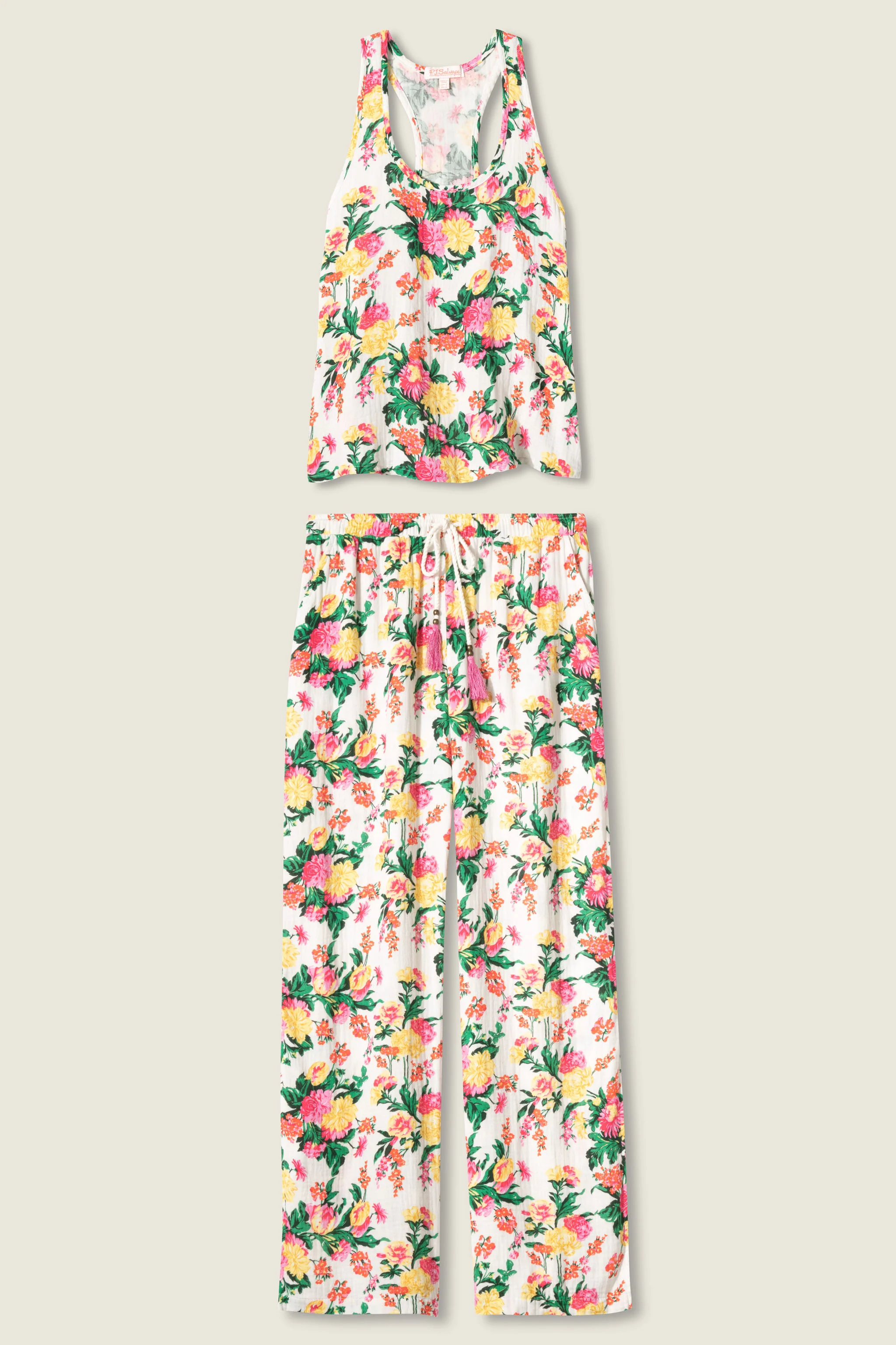 Tropical Floral Print PJ Set - Image 6
