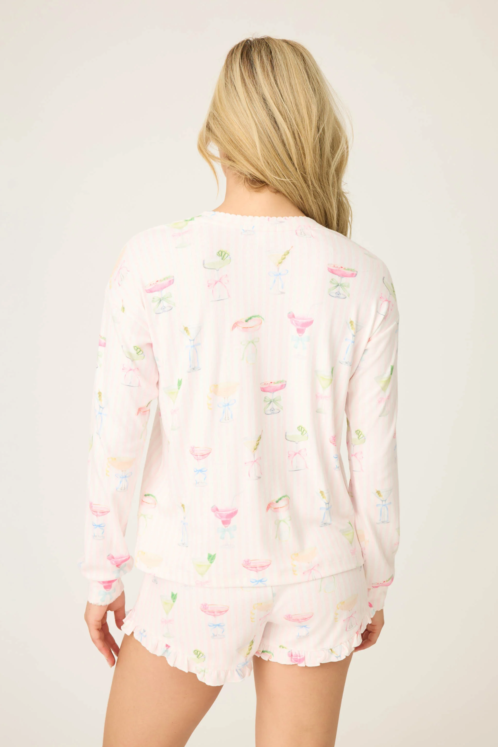 Pretty Punch Cocktail Print Long Sleeve Top - Image 6