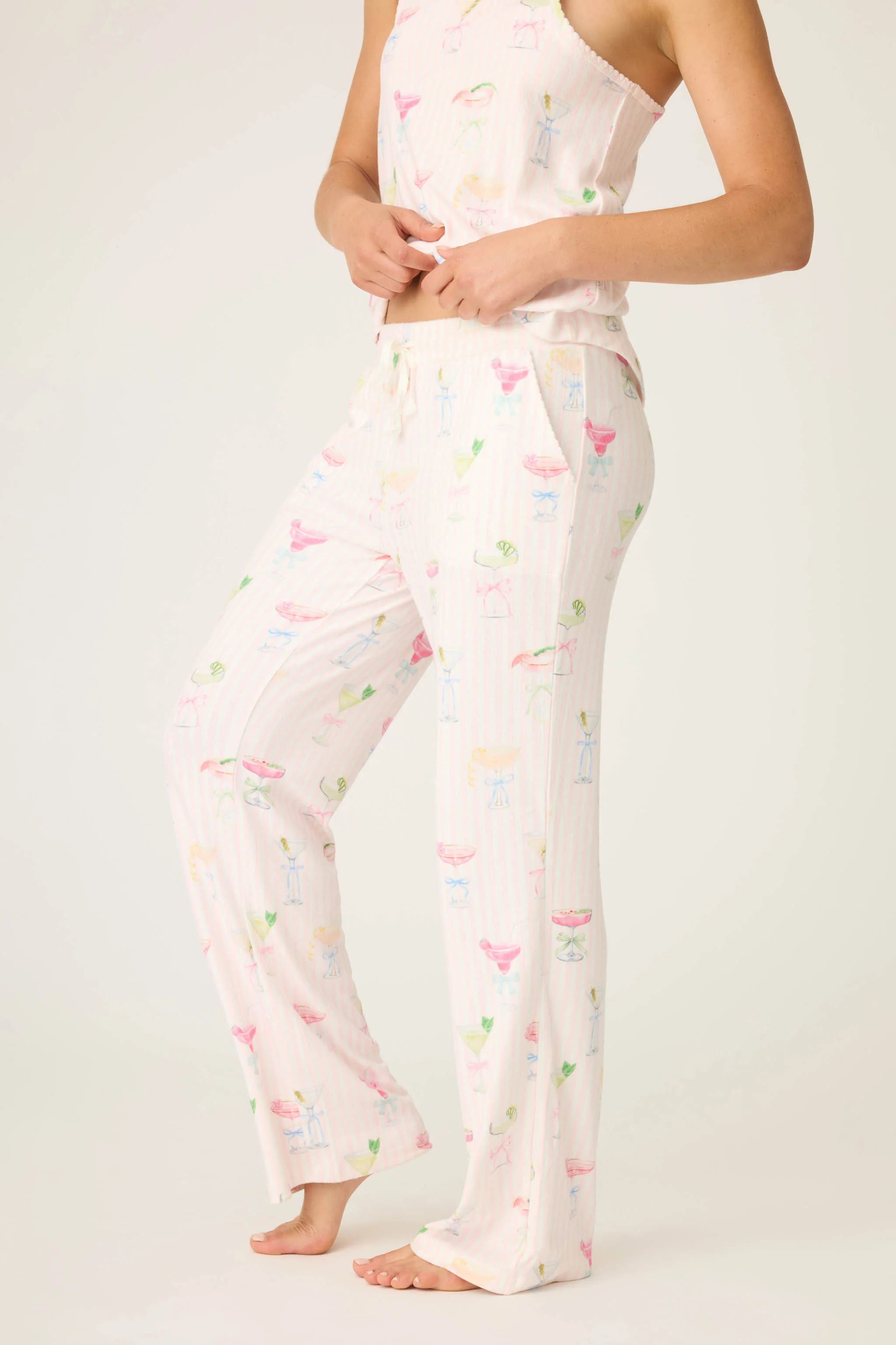 Pretty Punch Cocktail Print Open Leg Pants - Image 2