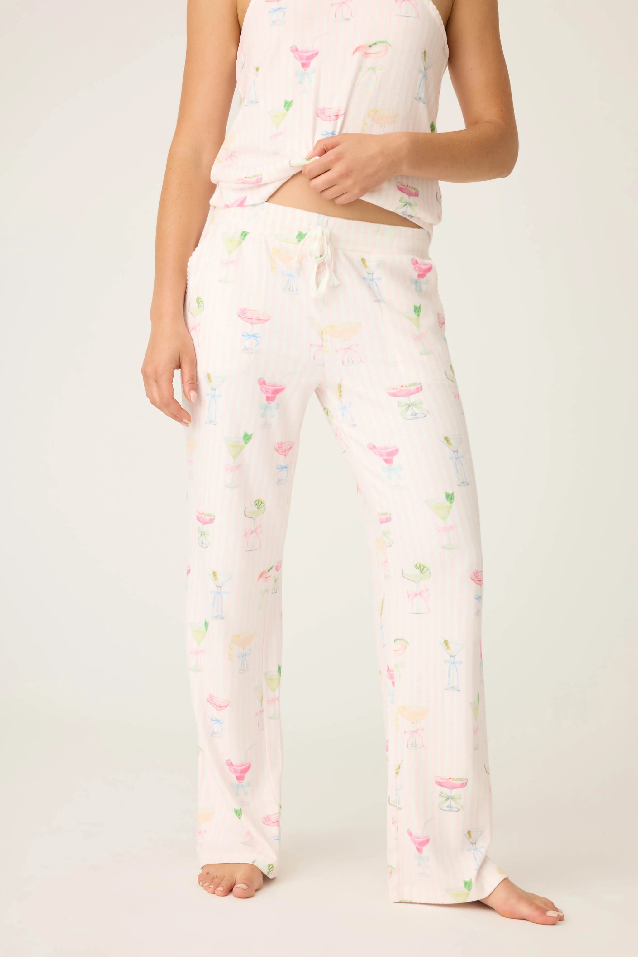 Pretty Punch Cocktail Print Open Leg Pants - Image 3