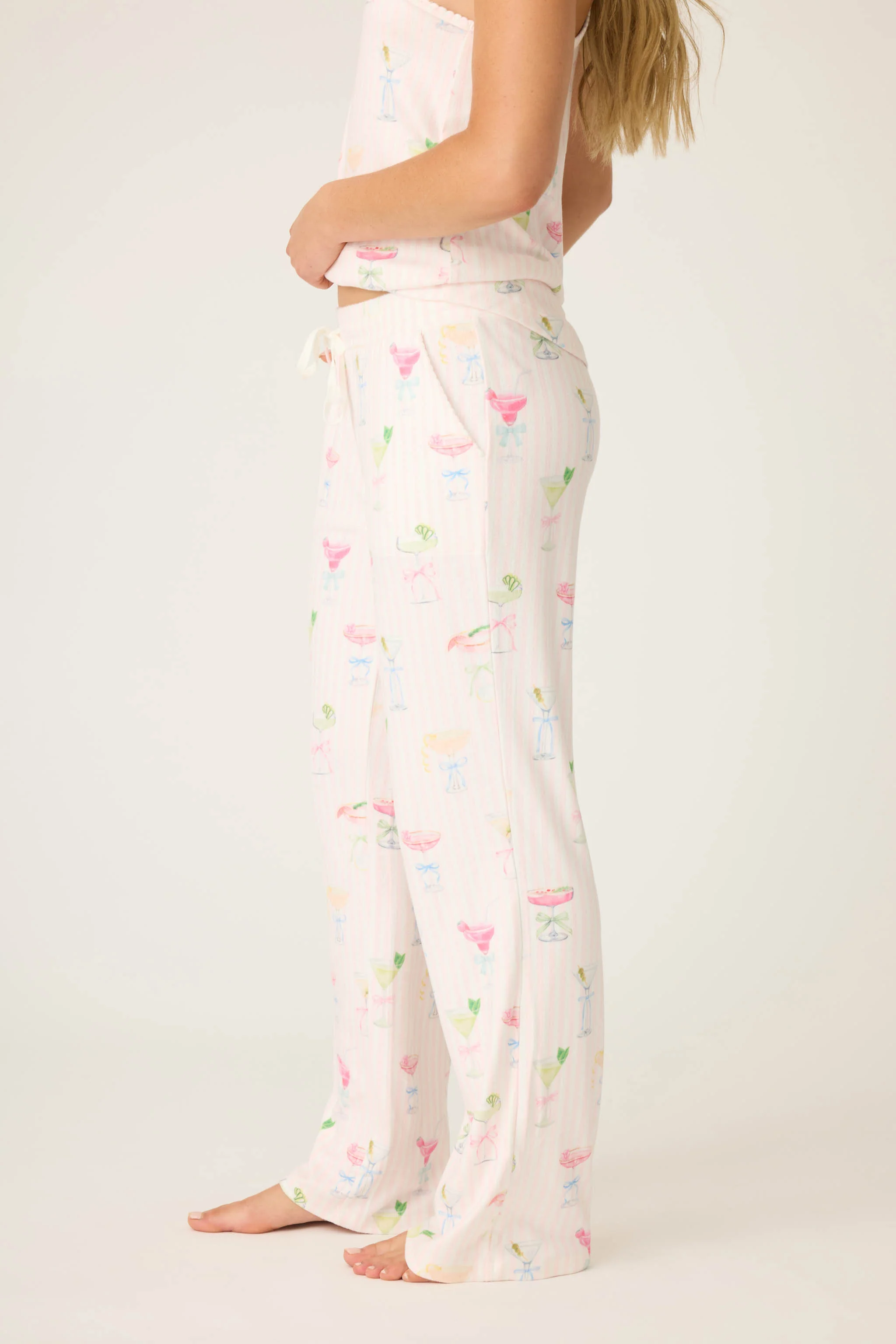 Pretty Punch Cocktail Print Open Leg Pants - Image 5