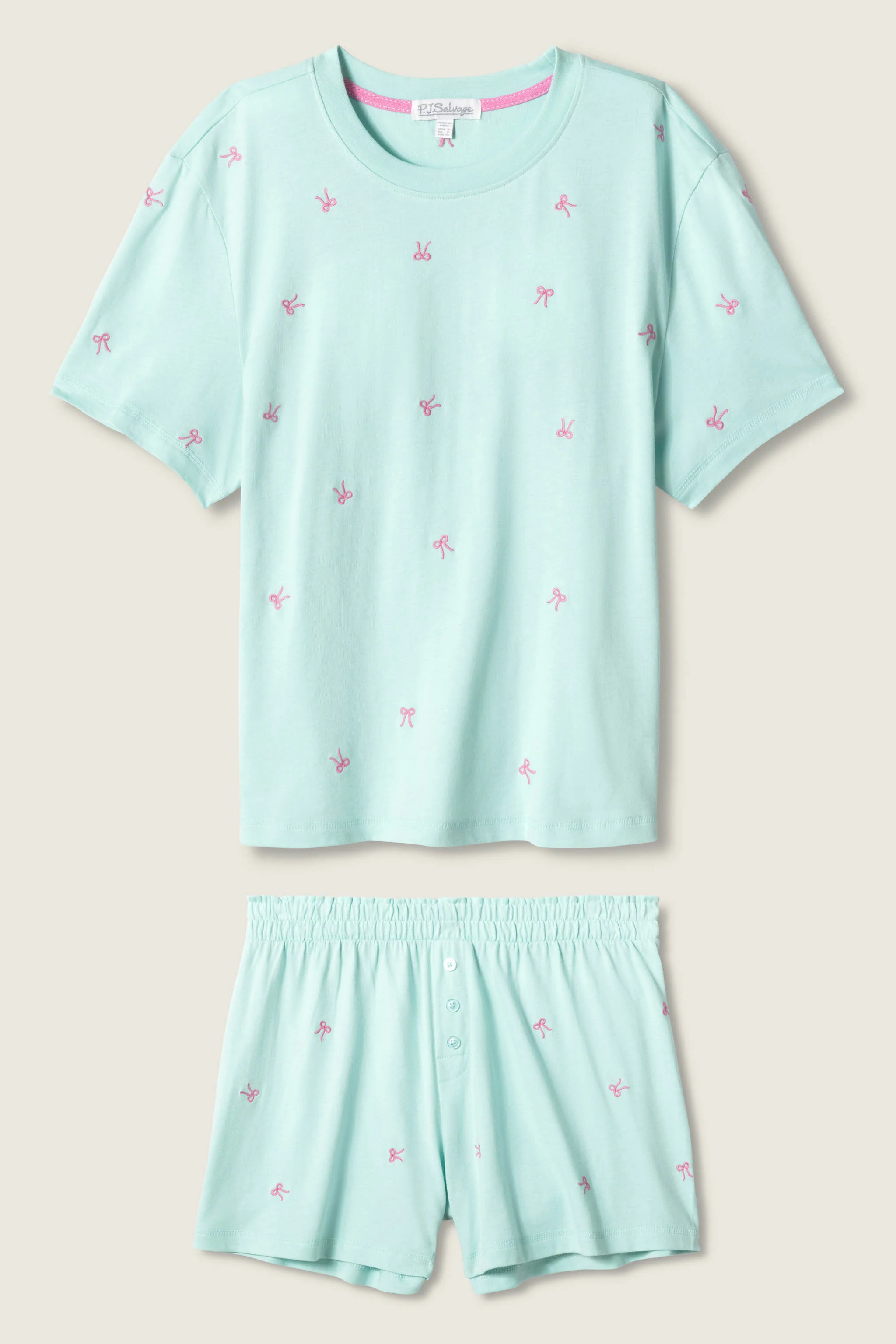 Pretty Punch Bow Print Loungewear Short Set - Image 2