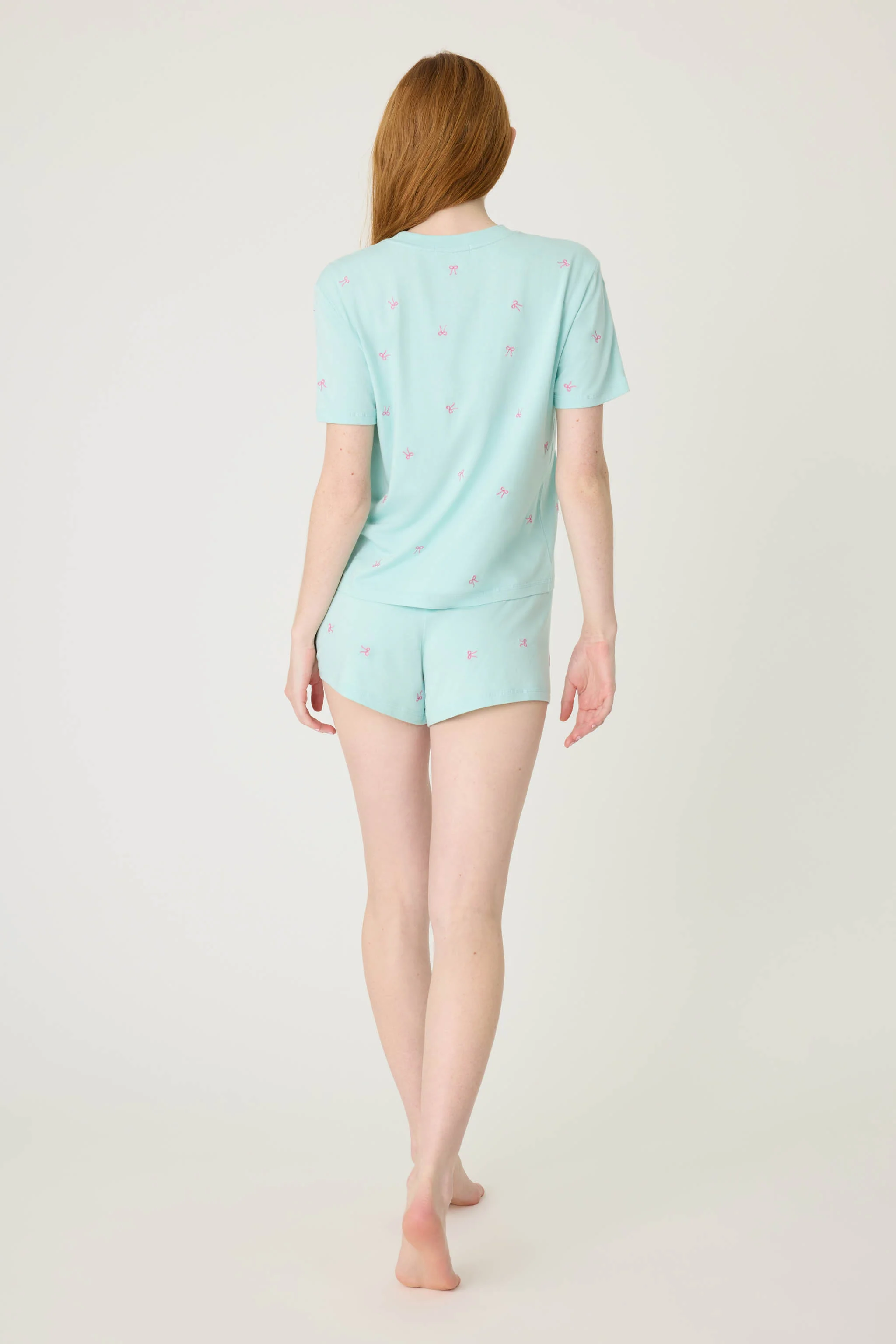 Pretty Punch Bow Print Loungewear Short Set - Image 6