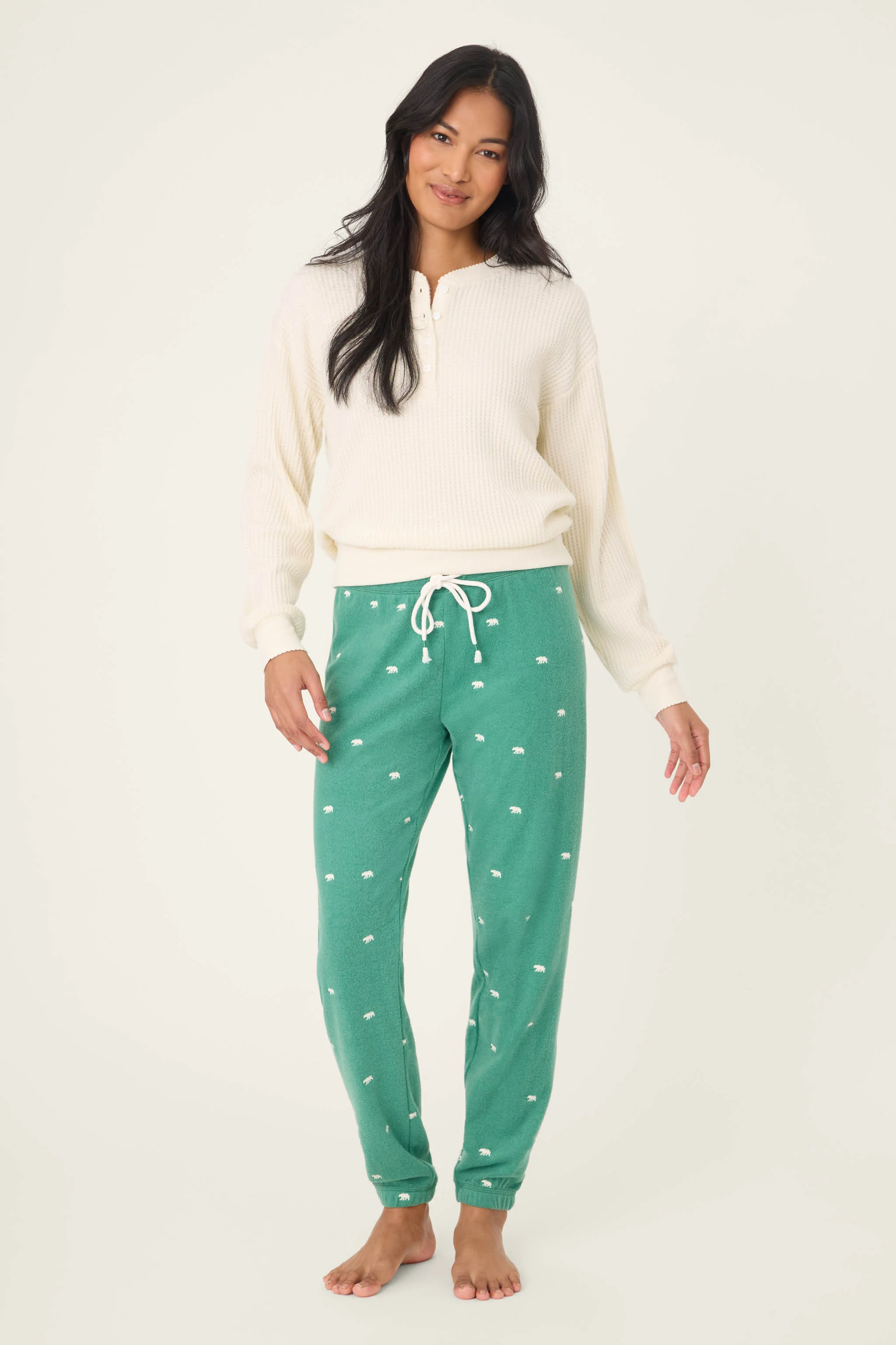 The Outsider Embroidered Bear Fleece Banded Pants - Image 3