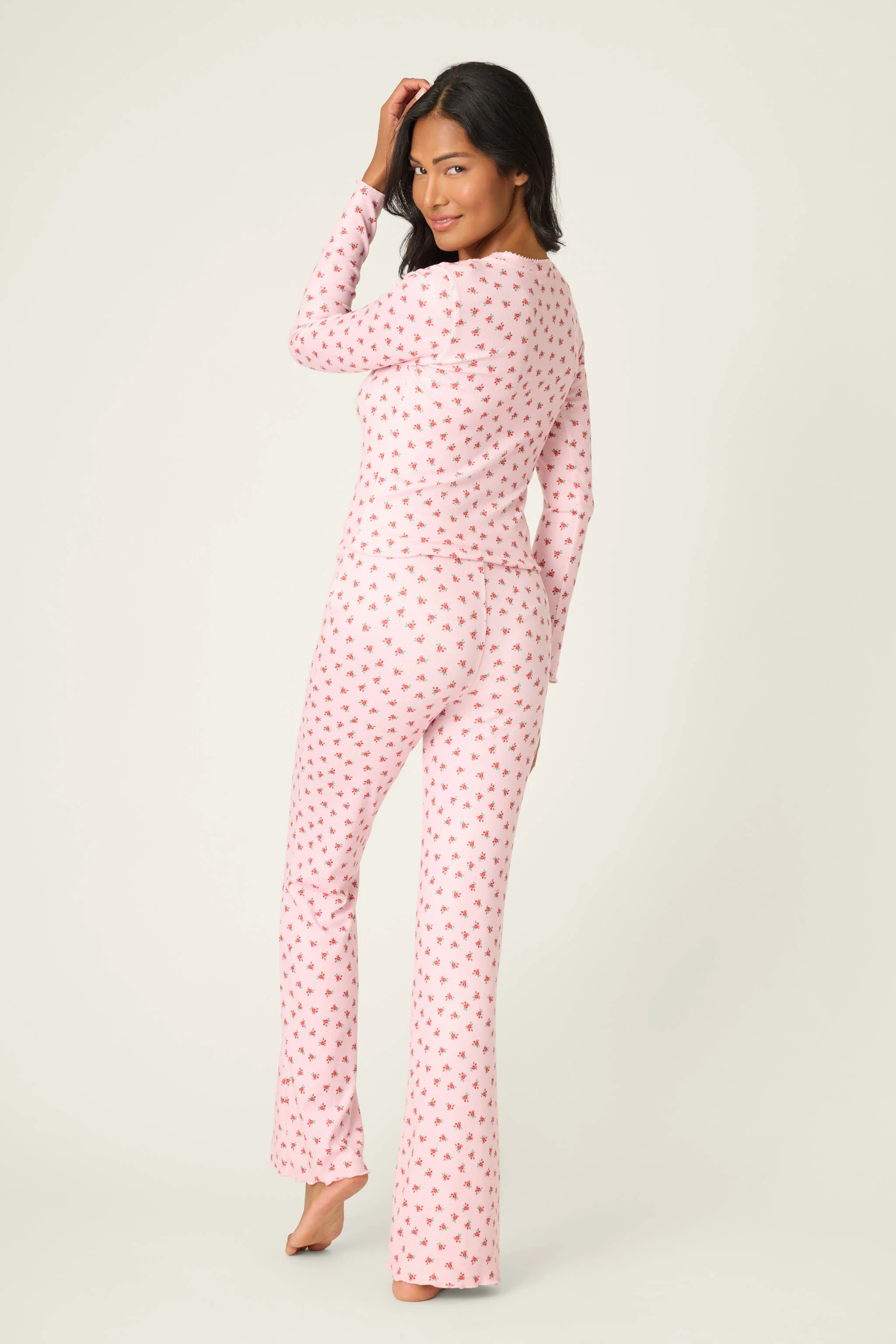 Crazy For The Holidays Ditsy Floral Print Pants Set - Image 3