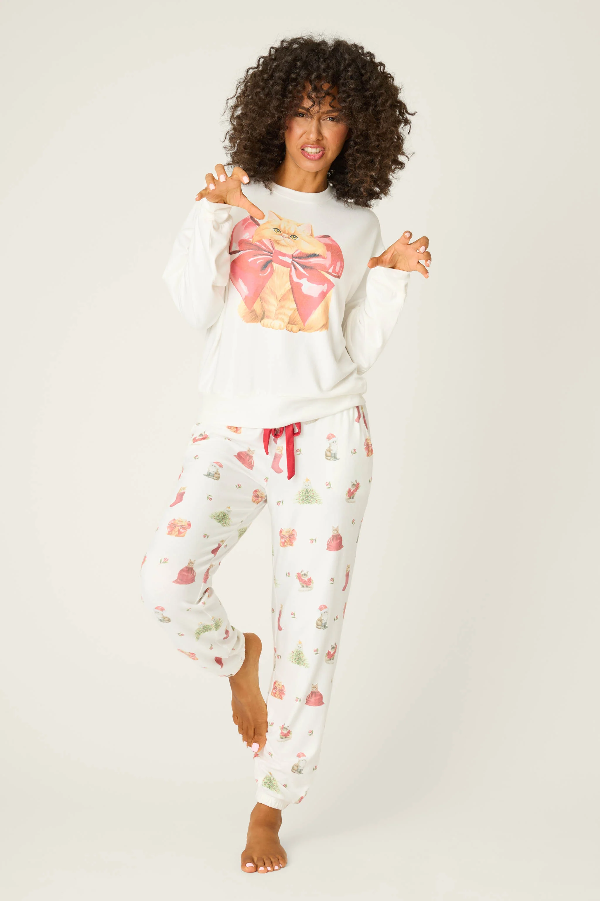 Feline Festive Cat Print Sweater - Image 4