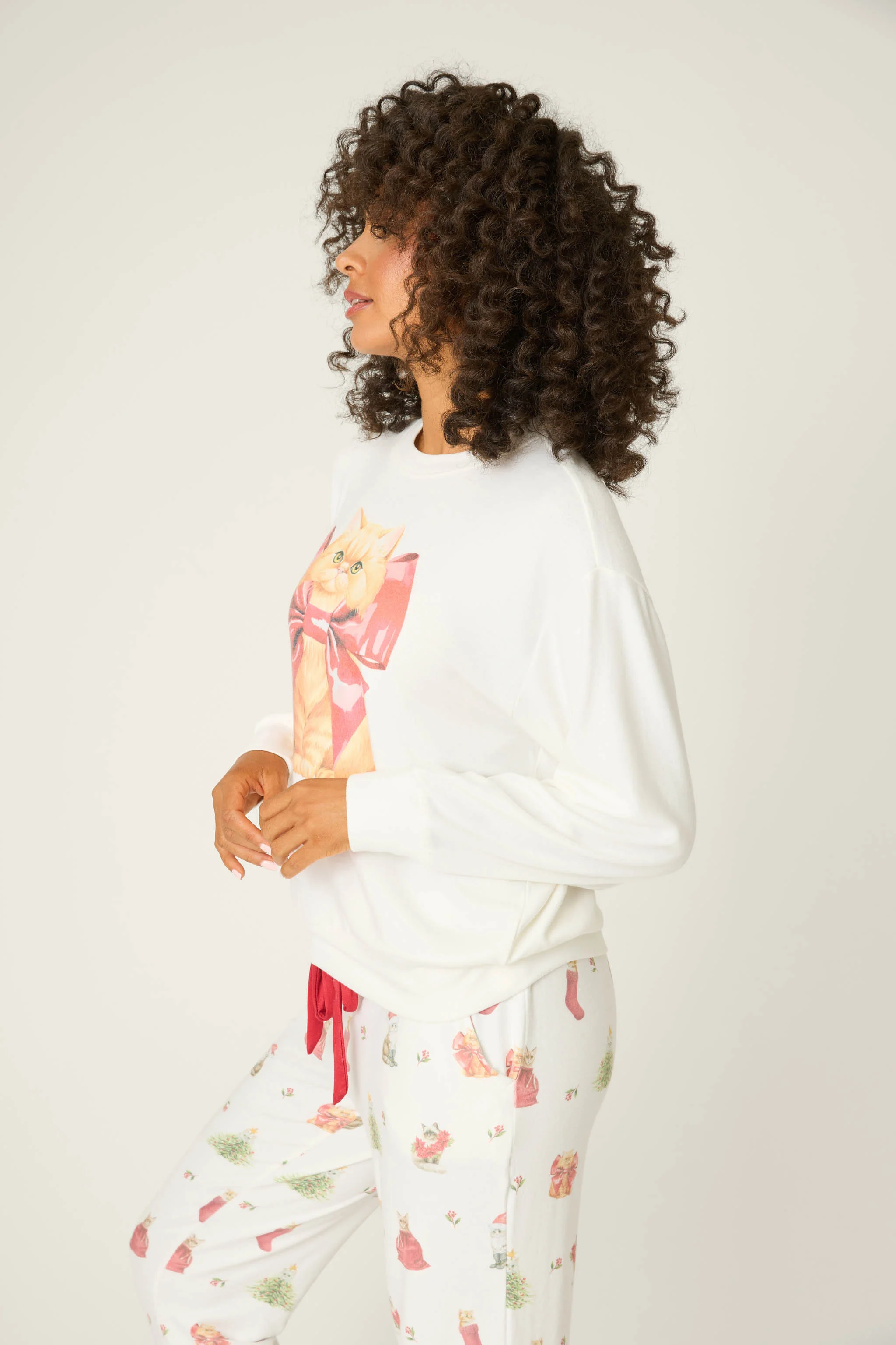 Feline Festive Cat Print Sweater - Image 5