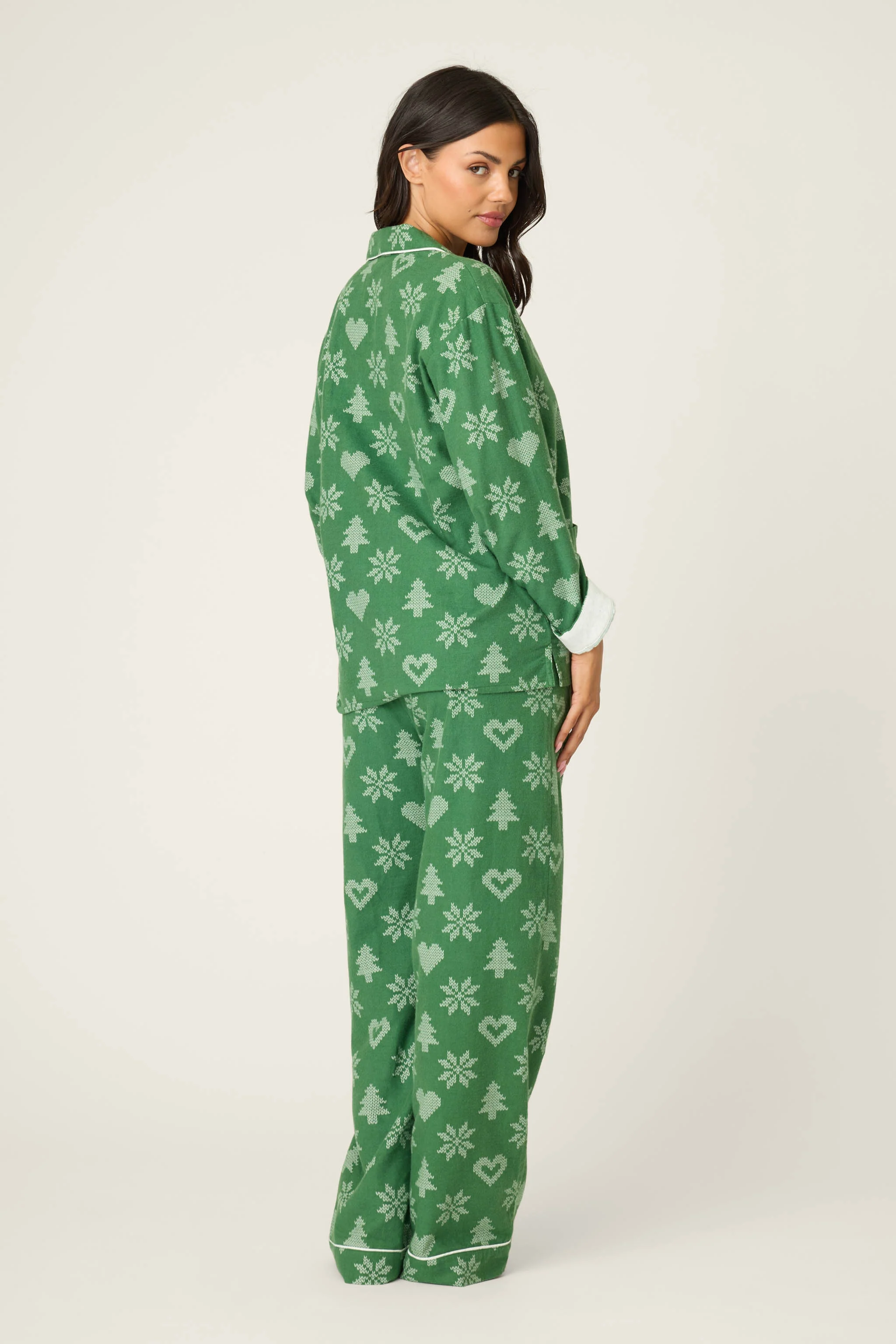 4-Piece Tree & Heart Print Flannel Gift Set - Image 4