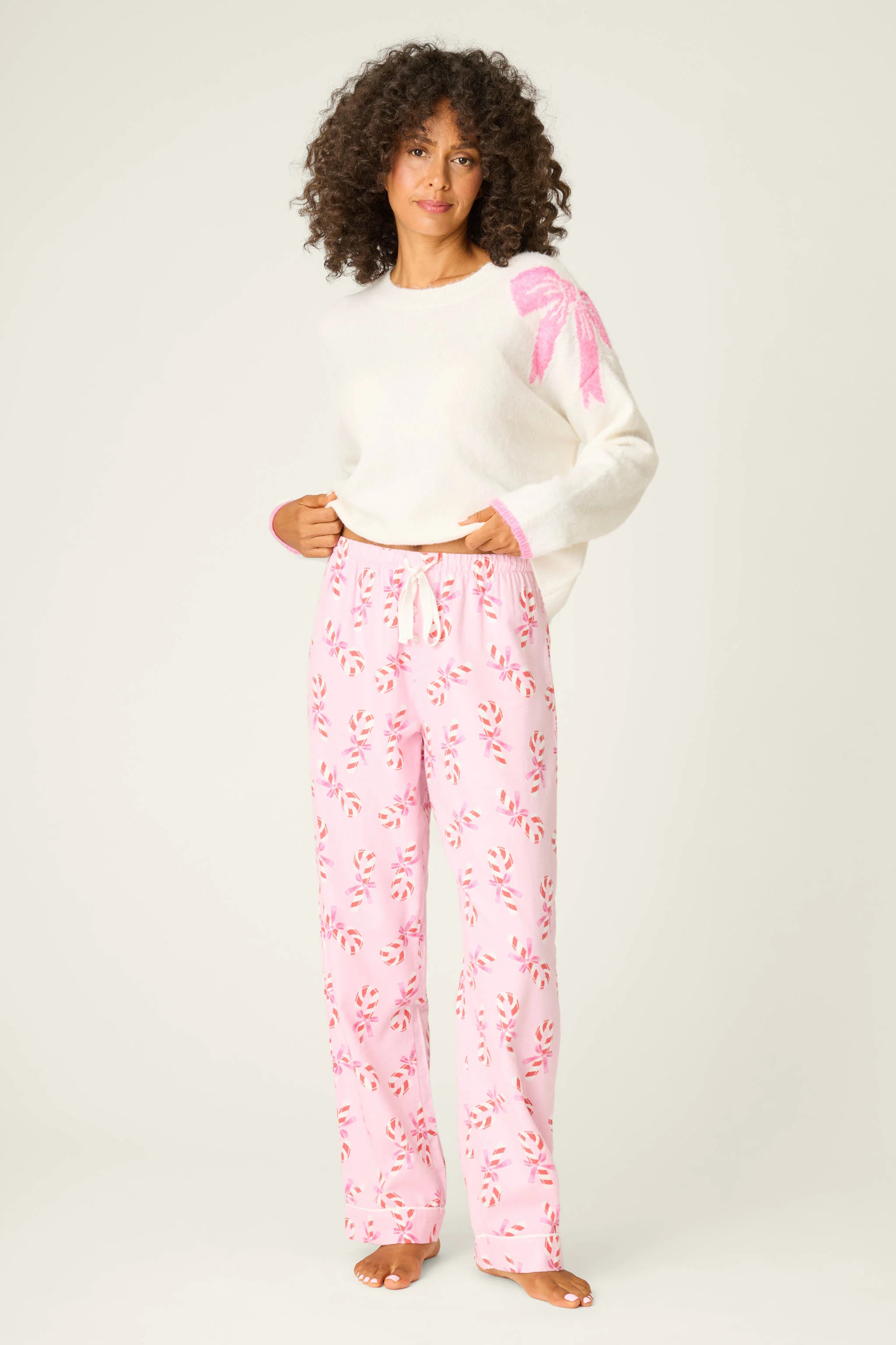 Sweeter Than Sugar Candy Cane Print Flannel Pants - Image 3
