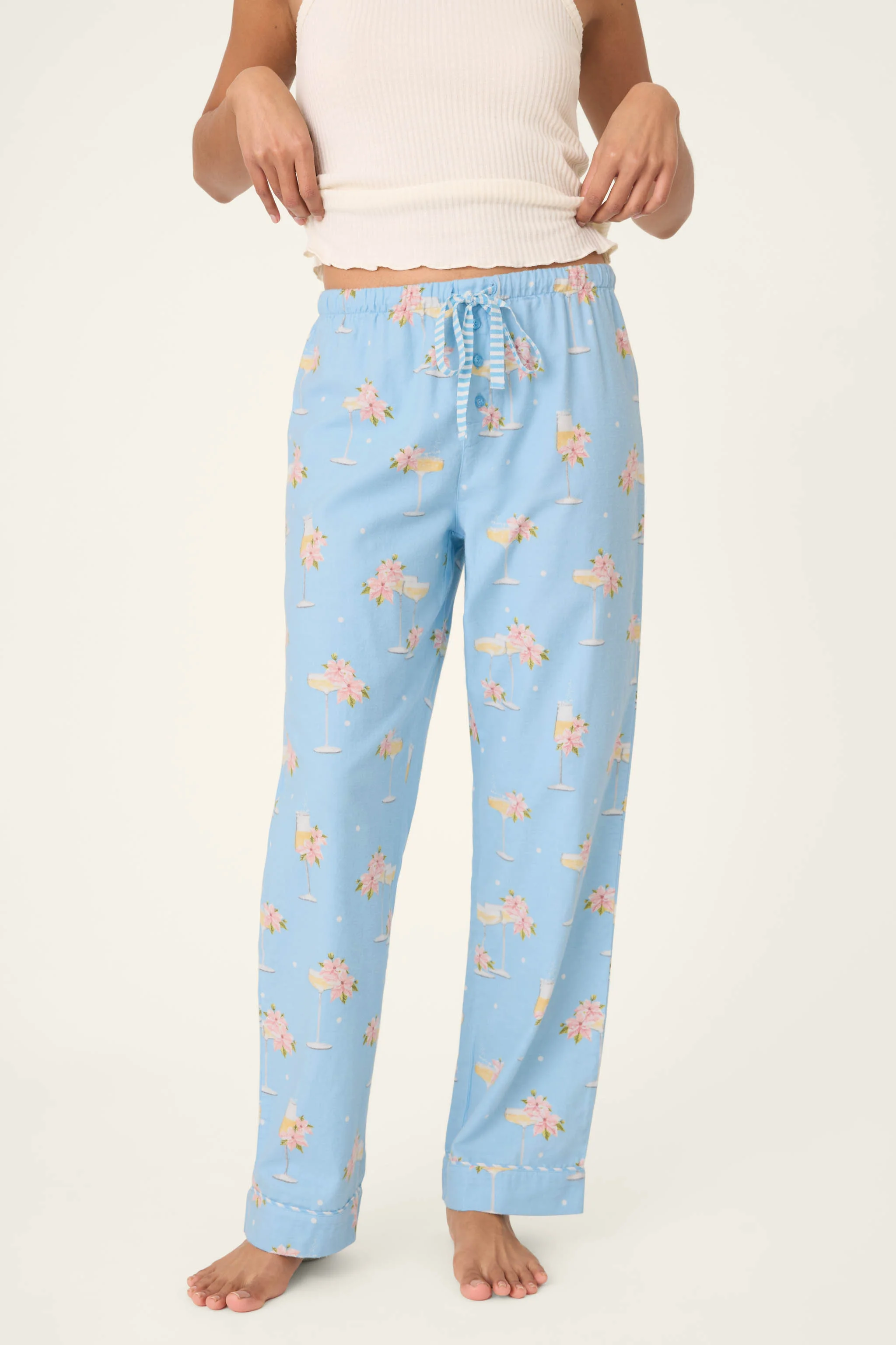 Fizz the Season Open Leg Flannel Pants