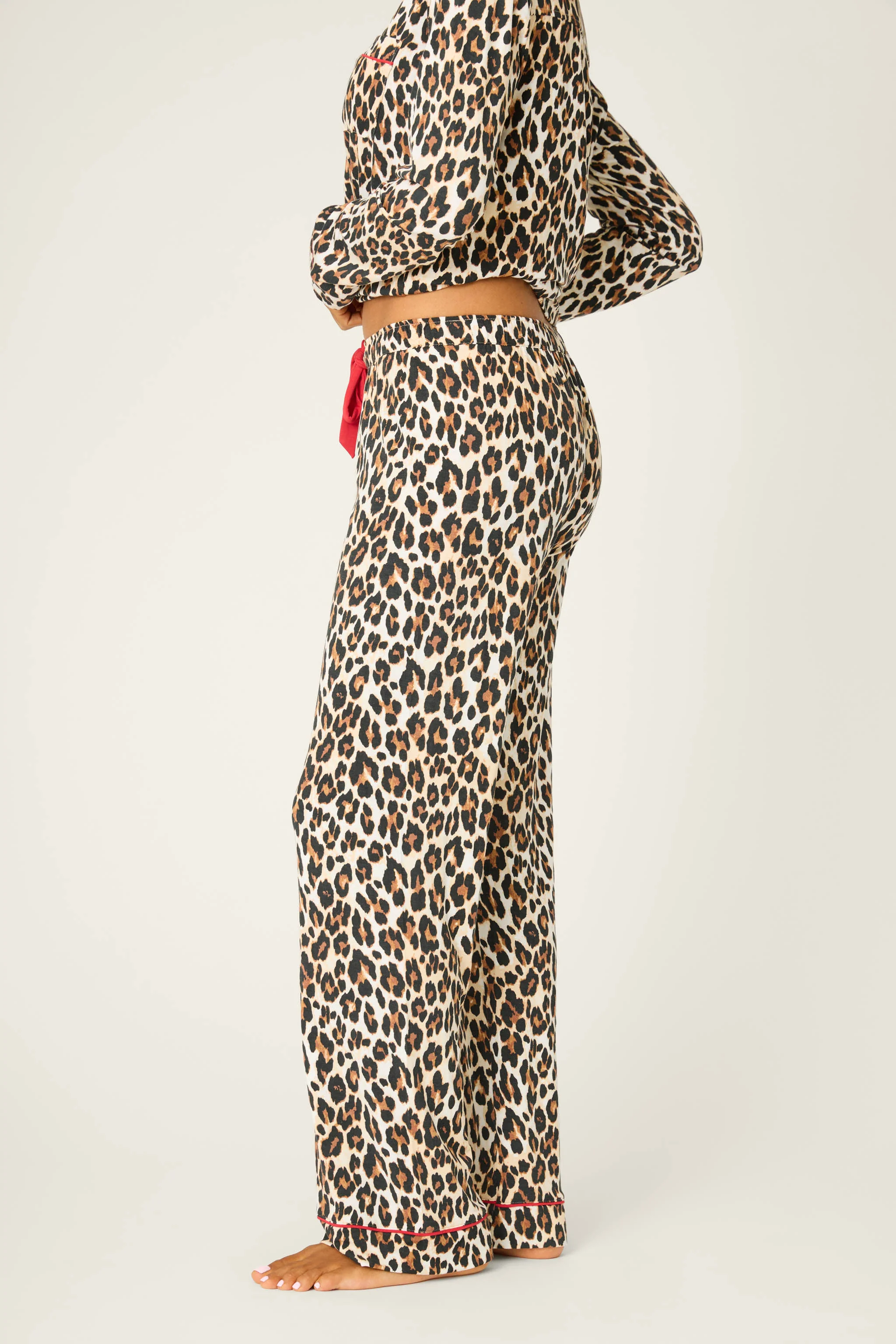 Holiday Dreams Leopard Print Open Leg Pants - Image 5