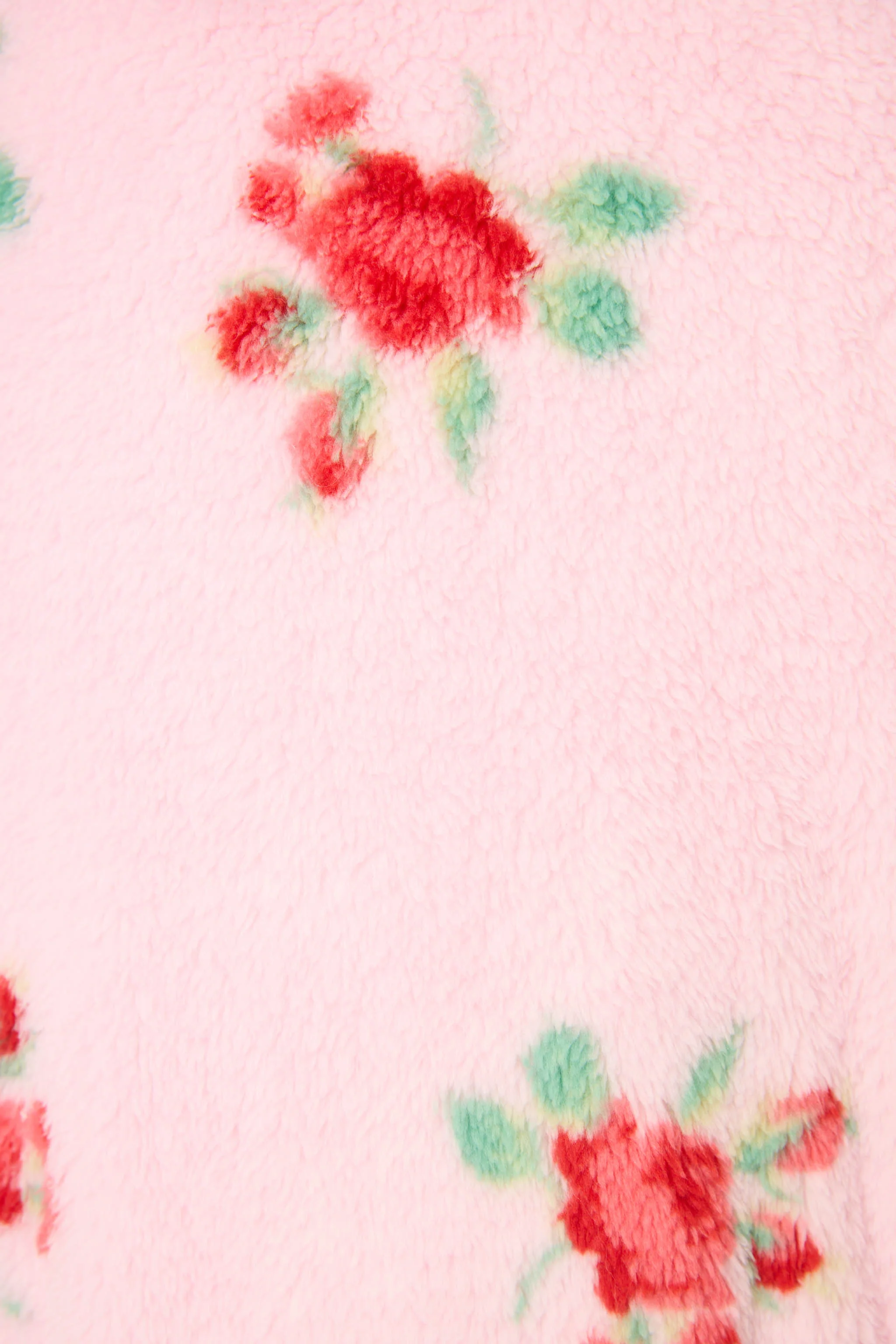 Rose Print Plush Robe - Image 2