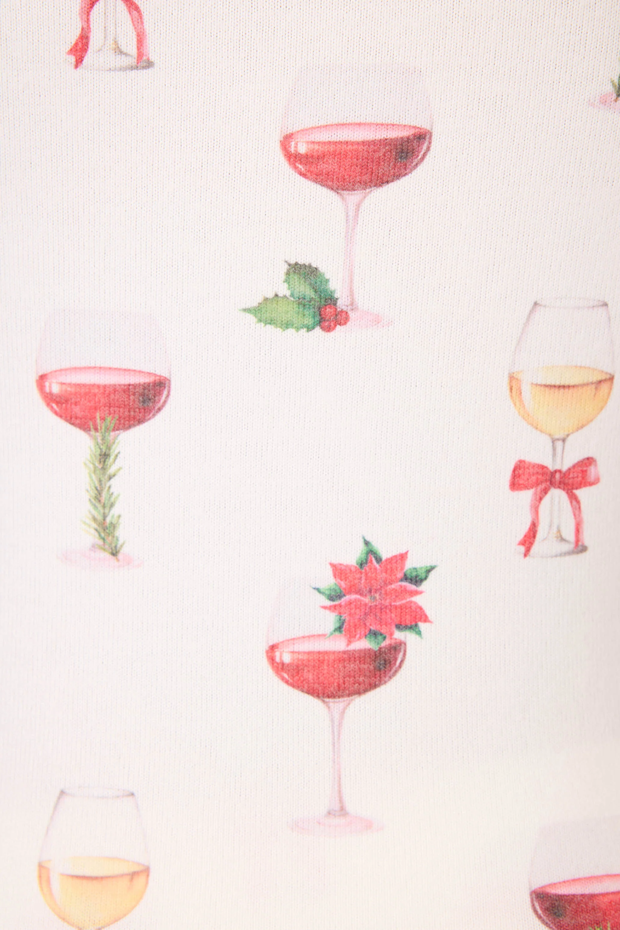 Let's Get Toasty Holiday Wine Print Long Sleeve Top - Image 2