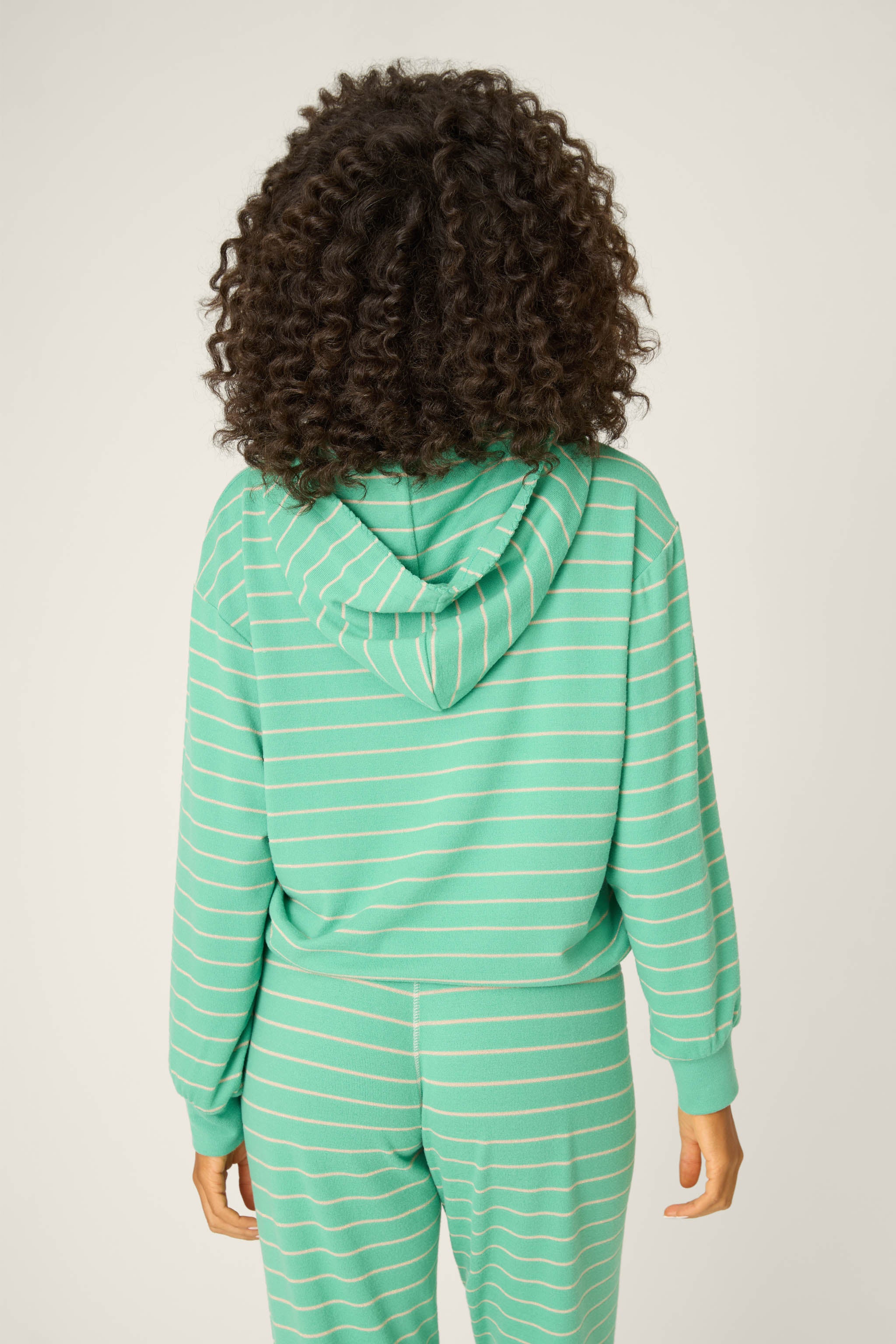 Peace & Pawlidays Green Stripe Hoodie - Image 4