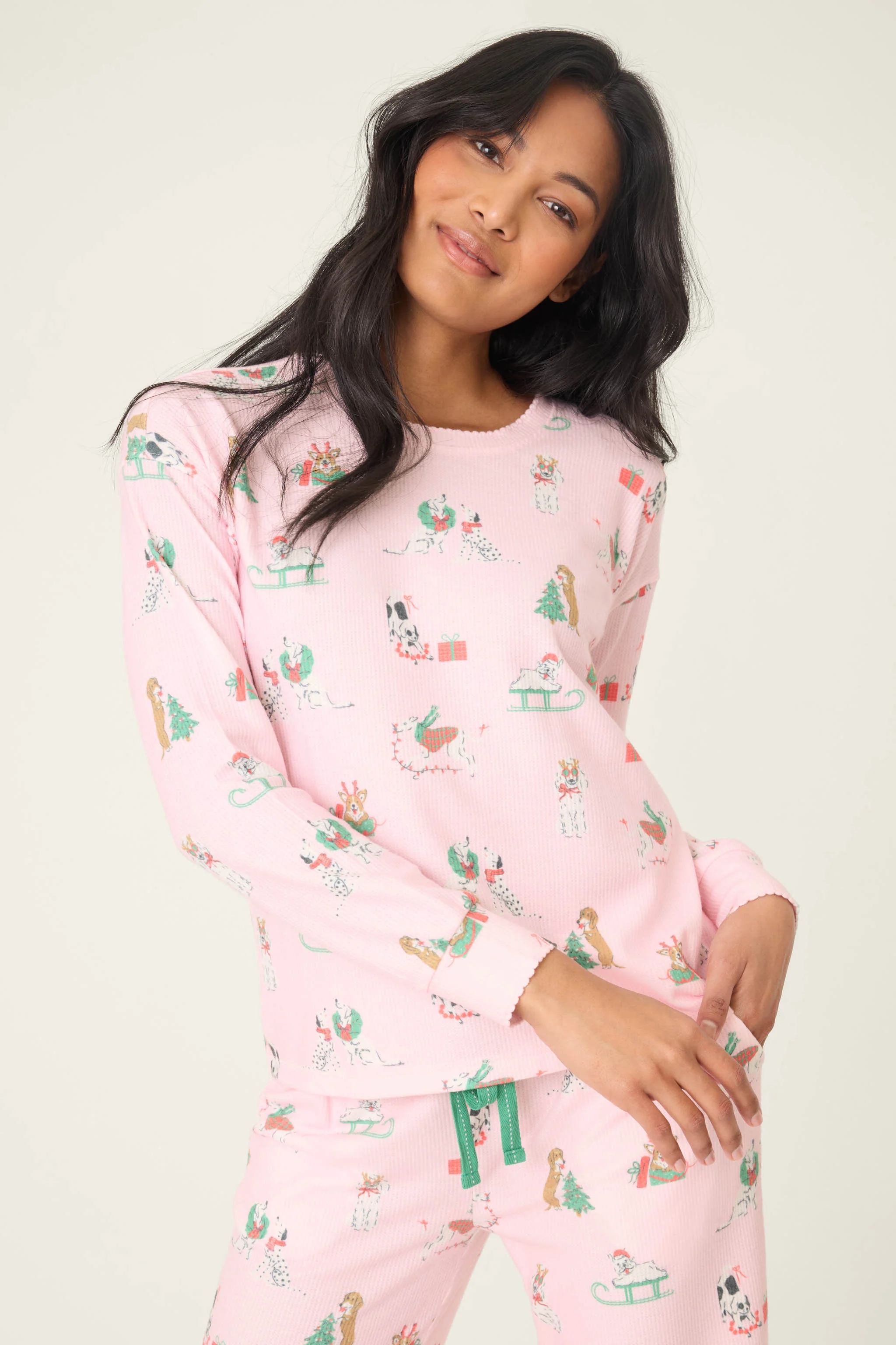 Peace & Pawlidays Dog Print Long Sleeve Top - Image 3