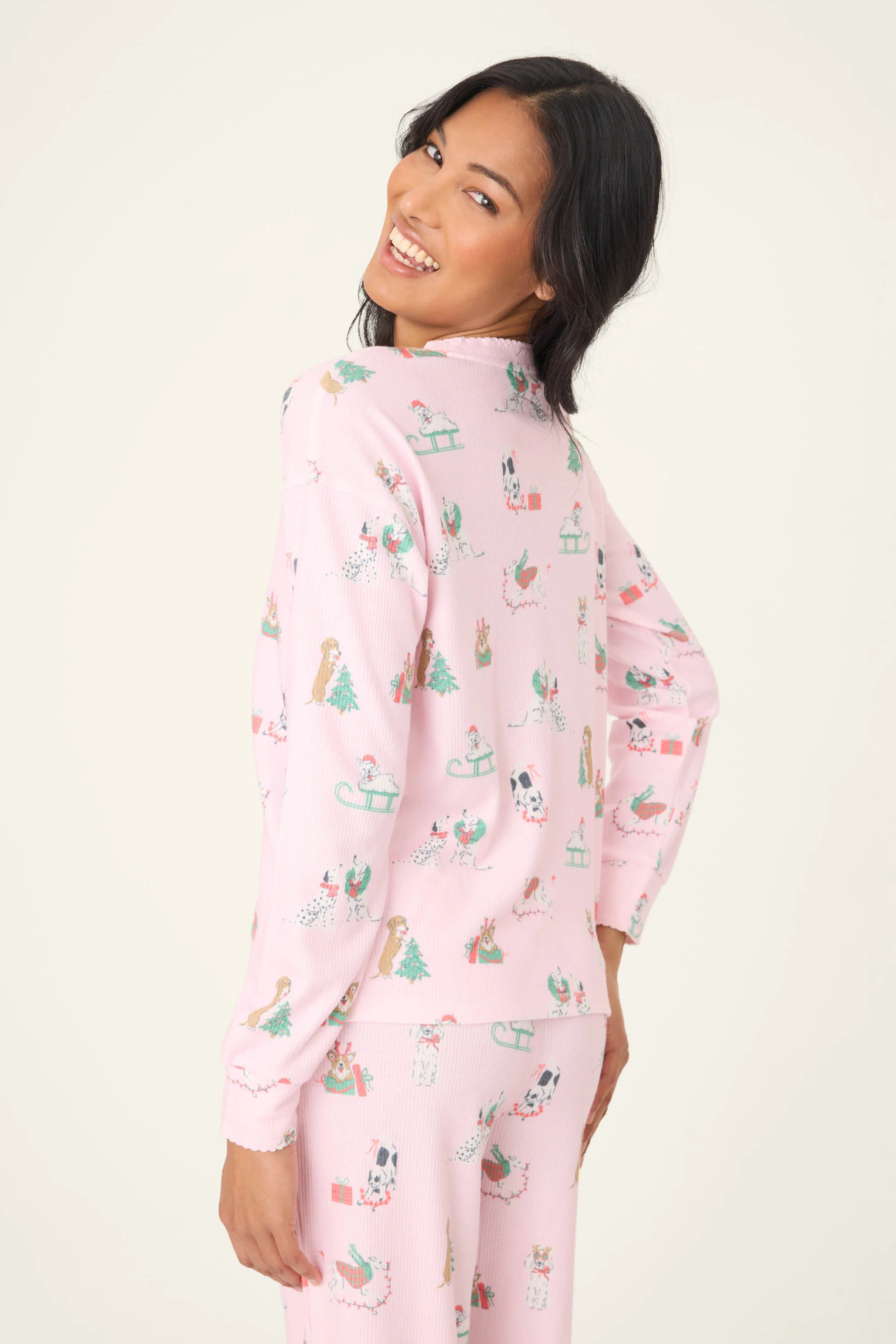 Peace & Pawlidays Dog Print Long Sleeve Top - Image 4