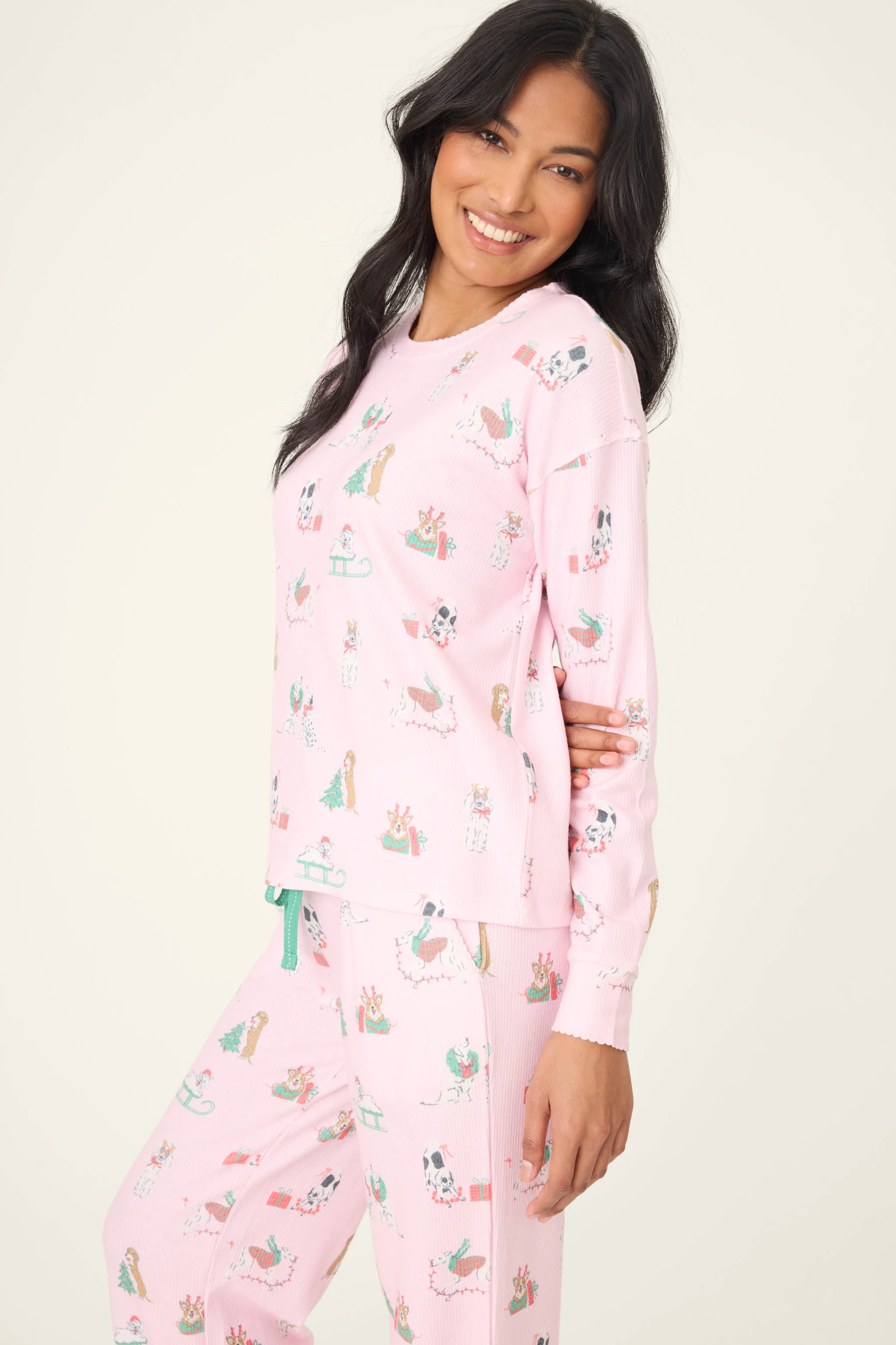 Peace & Pawlidays Dog Print Long Sleeve Top - Image 5