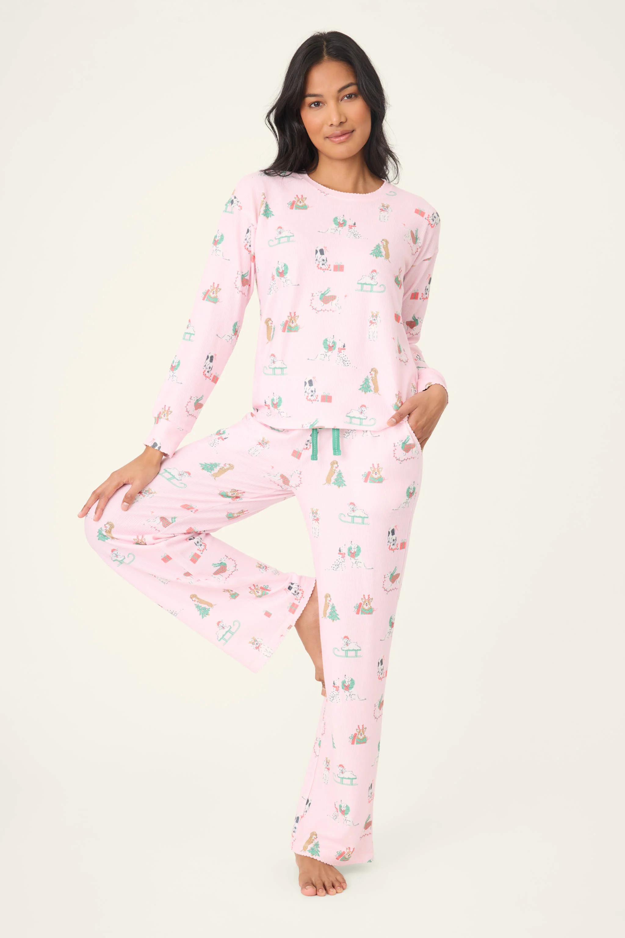 Peace & Pawlidays Dog Print Long Sleeve Top - Image 6