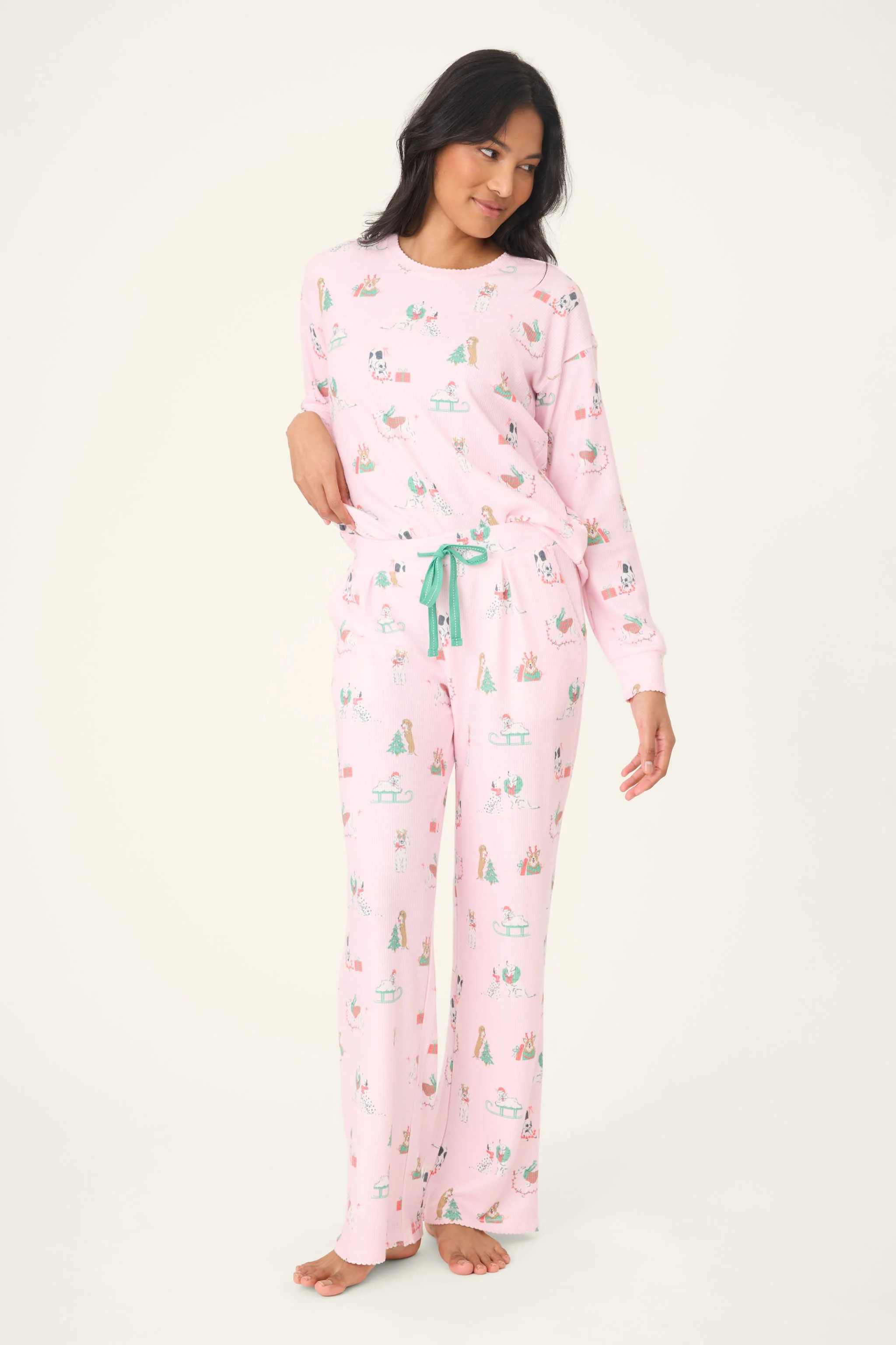 Peace & Pawlidays Dog Print Open Leg Pants - Image 3