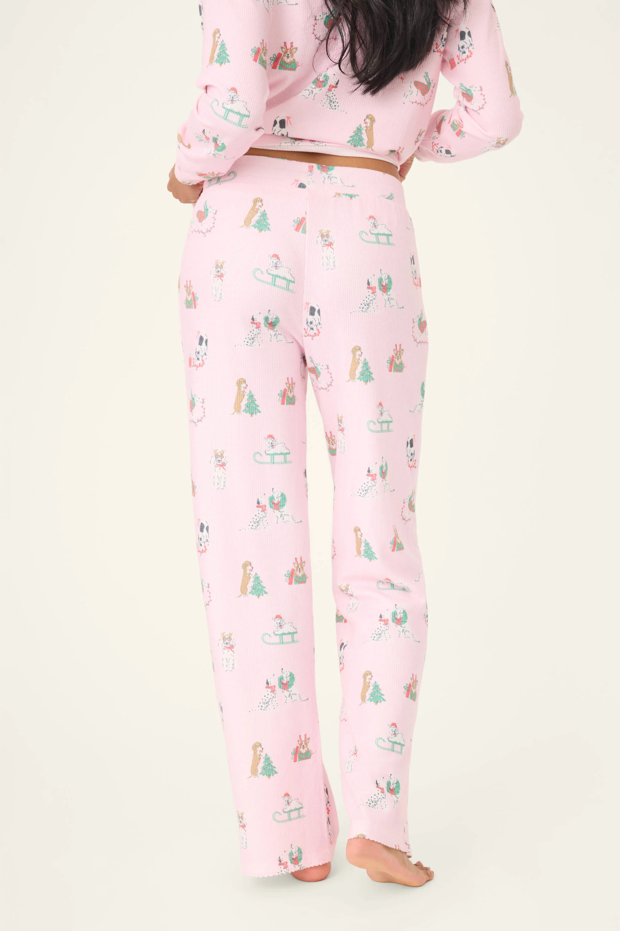 Peace & Pawlidays Dog Print Open Leg Pants - Image 4