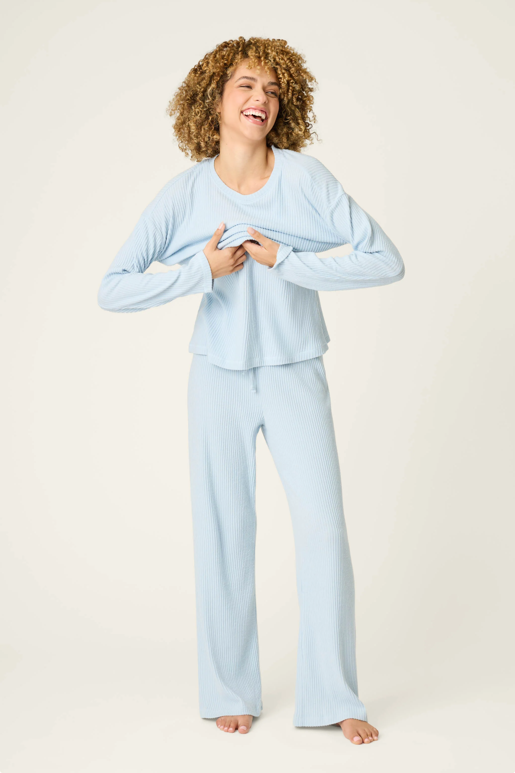 3-Piece Luxe Ribbed Celestial PJ Set - Image 3