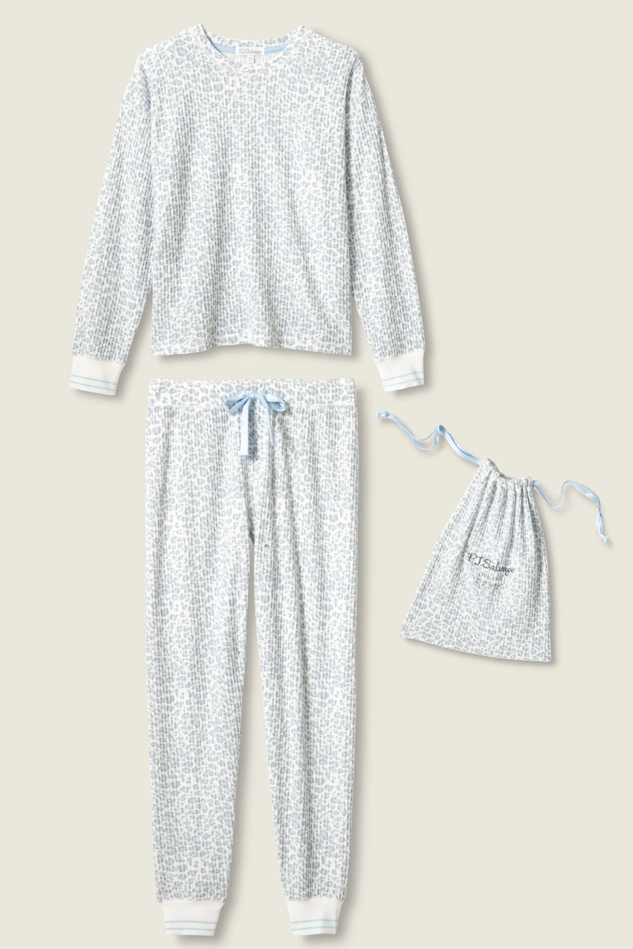 3-Piece Leopard Print Thermal Velour PJ Set - Image 7