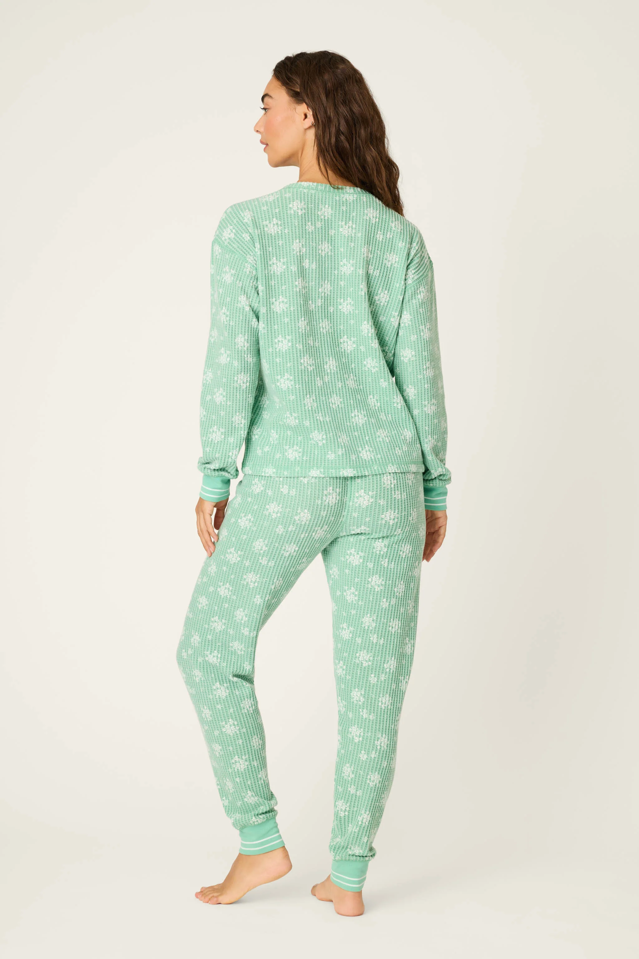 3-Piece Snowflake Print Thermal Velour PJ Set - Image 3