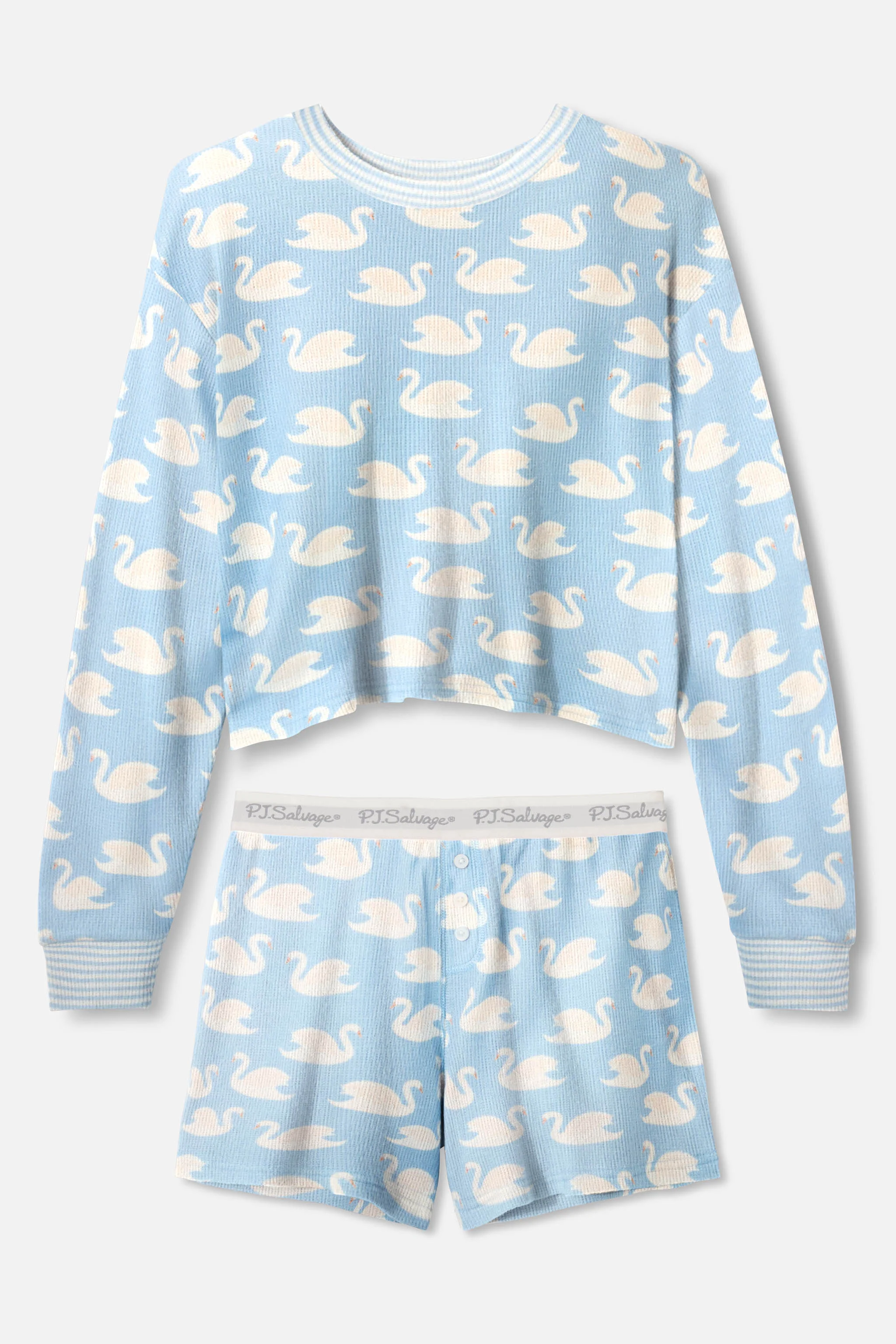 Boyfriend Boxer Swans-A-Swimming PJ Short Set - Image 6