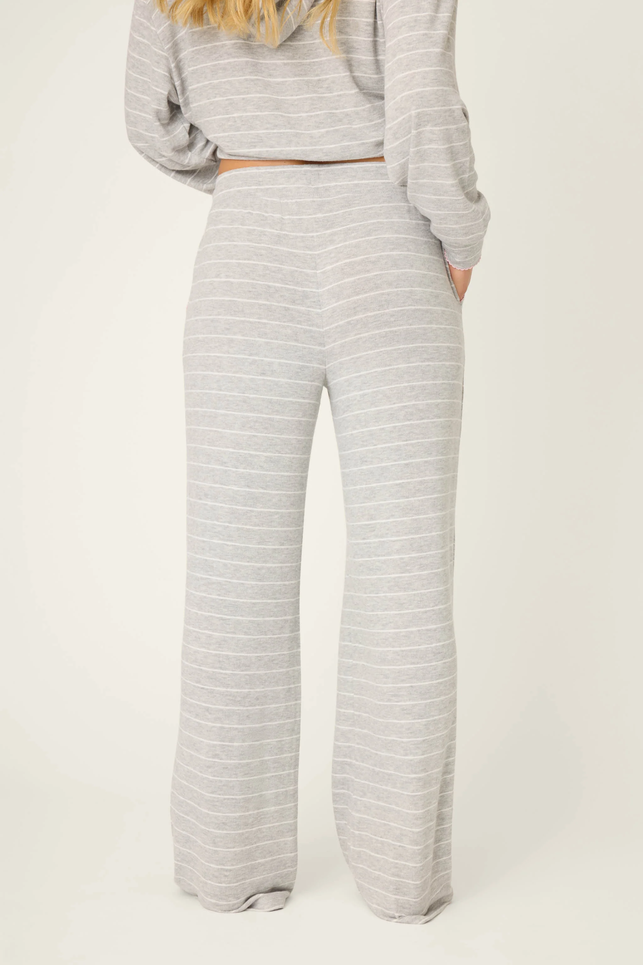 My Dog Is My Valentine Striped Open Leg Pants - Image 2