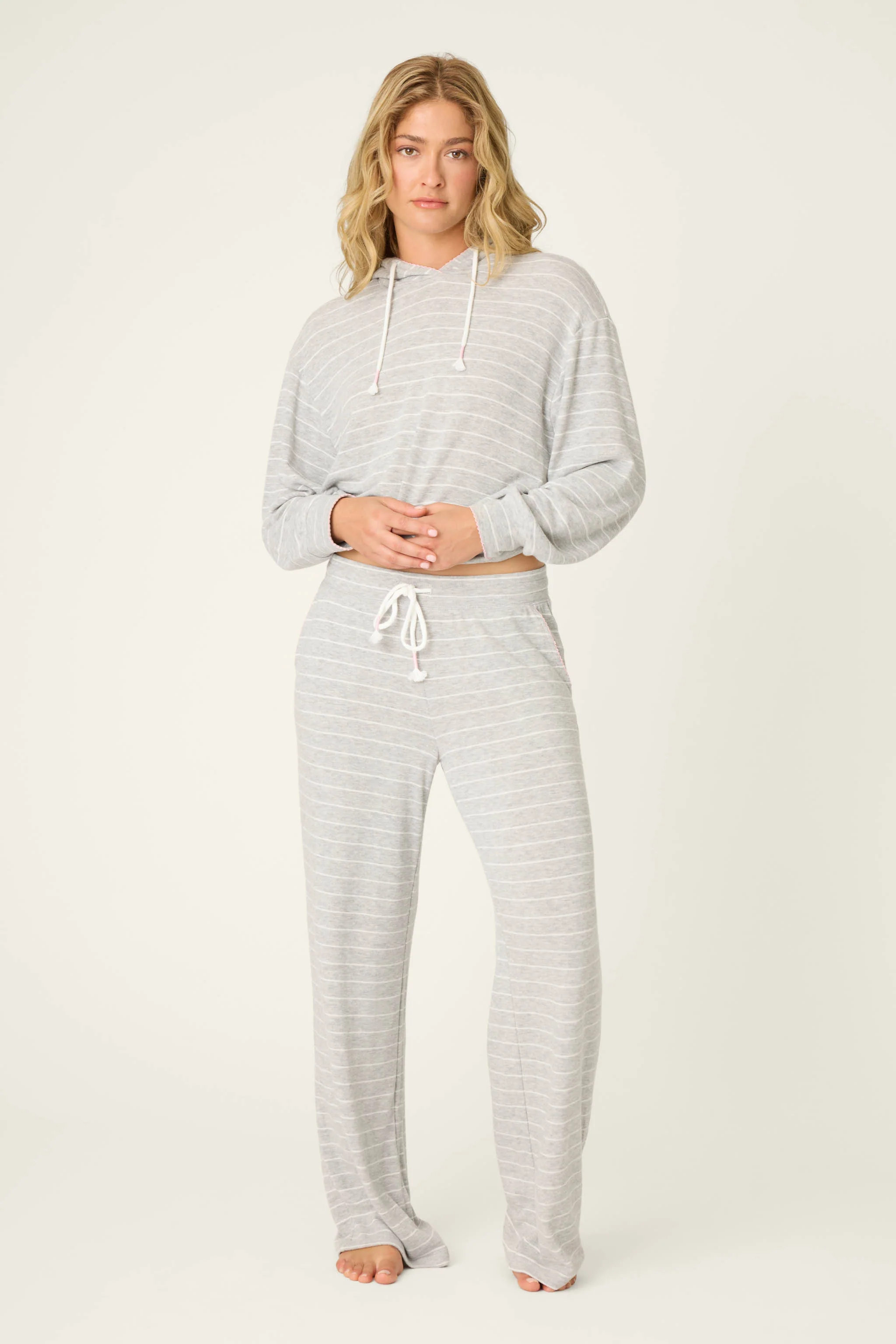 My Dog Is My Valentine Striped Open Leg Pants - Image 3