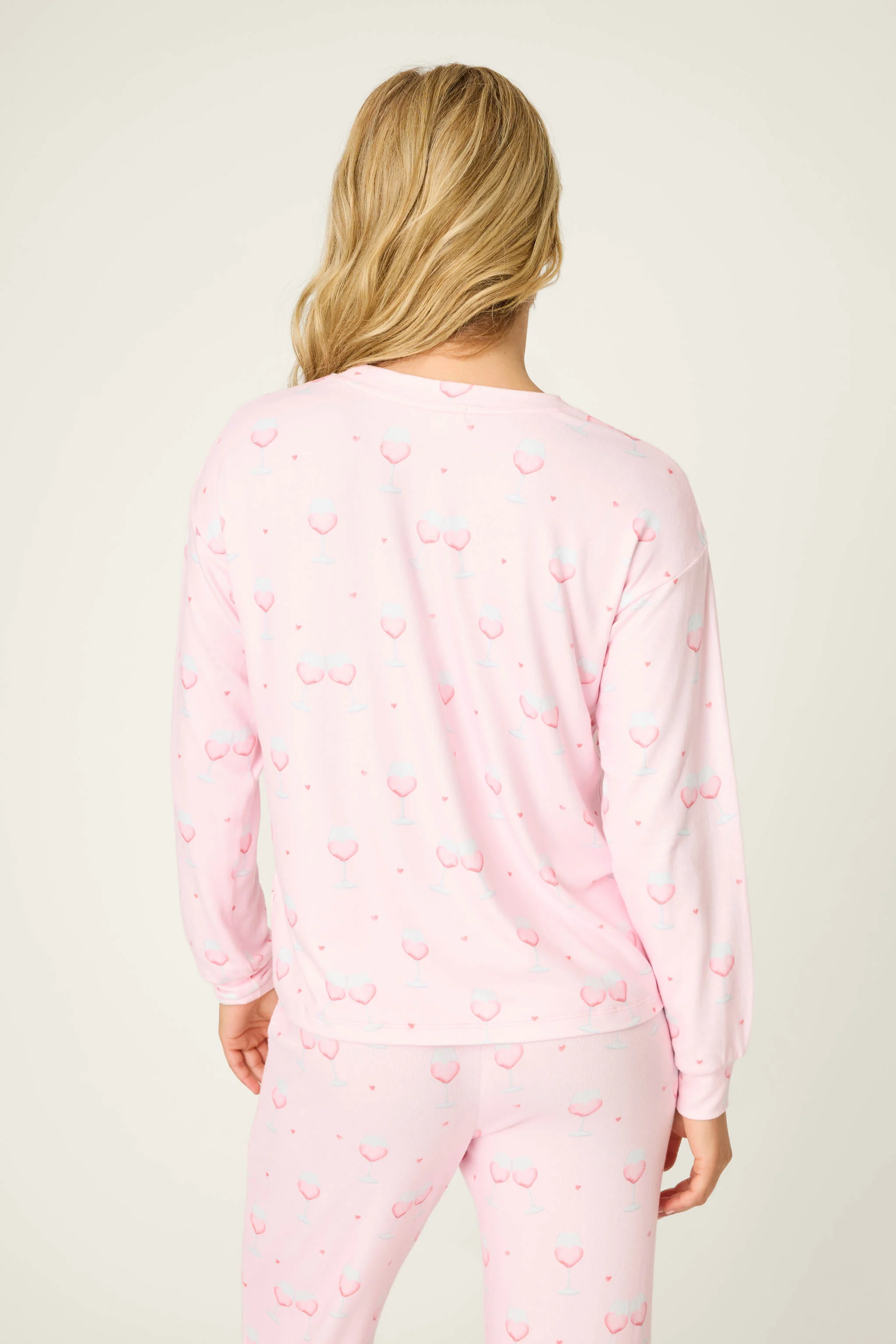 Happy Hour Wine Glass Print Long Sleeve Top - Image 4