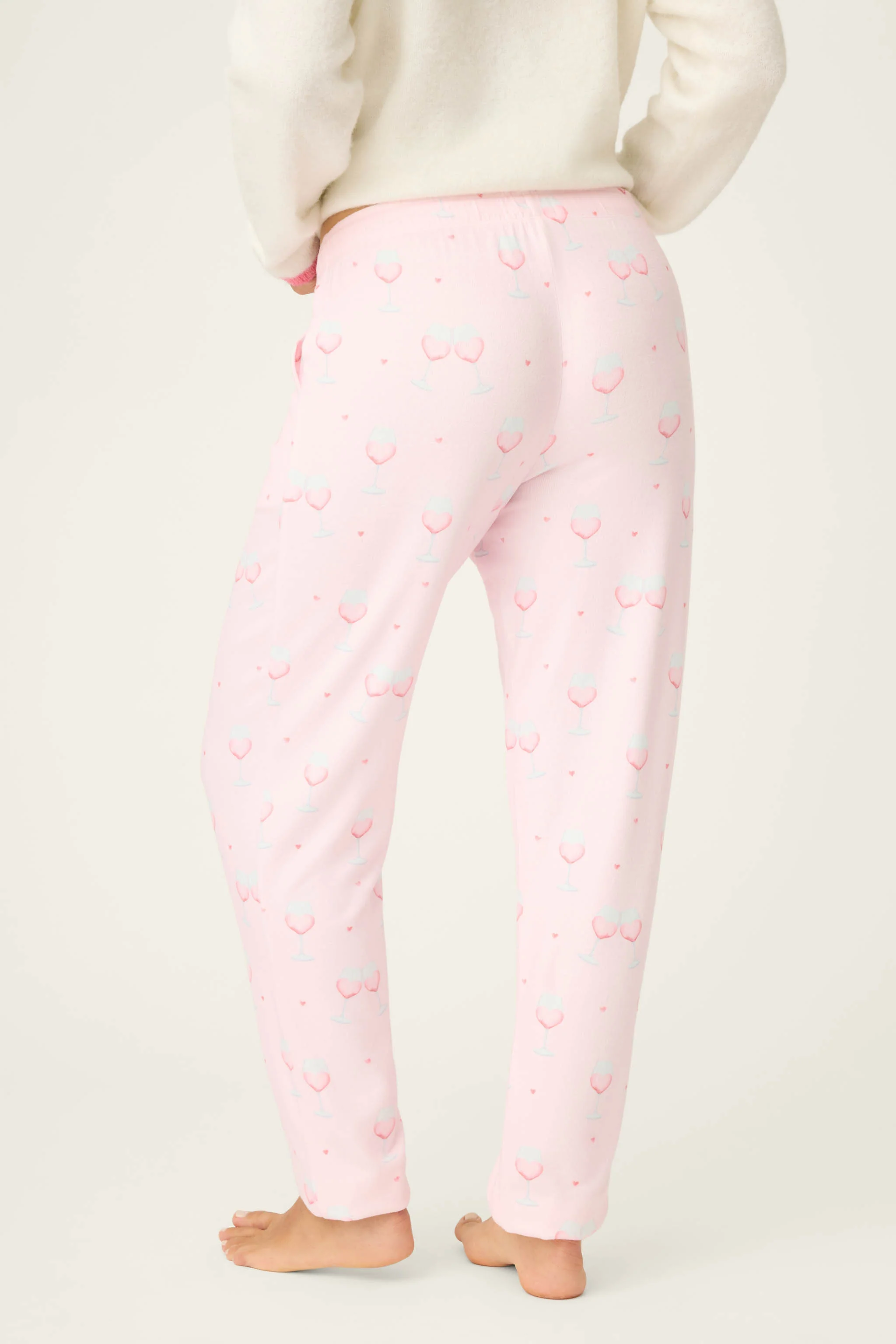 Happy Hour Wine Glass Print Banded Pants - Image 4