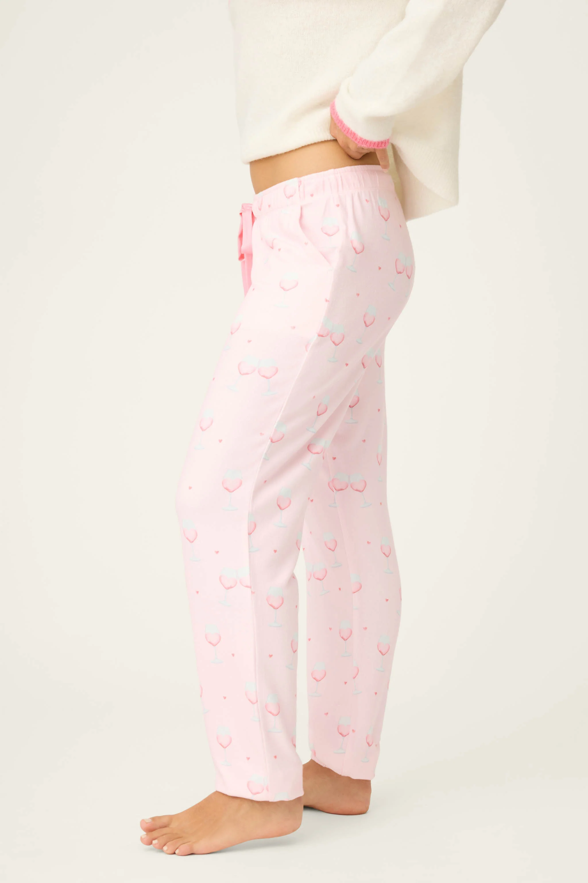 Happy Hour Wine Glass Print Banded Pants - Image 5