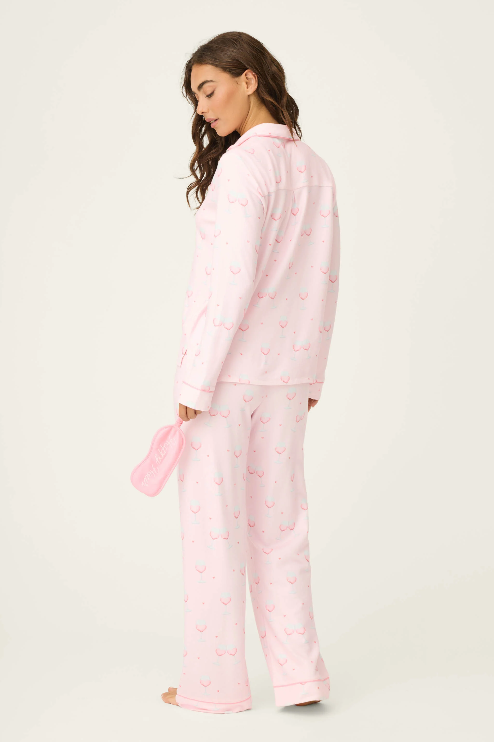 Happy Hour Wine Glass Print 3-Piece PJ Set - Image 4